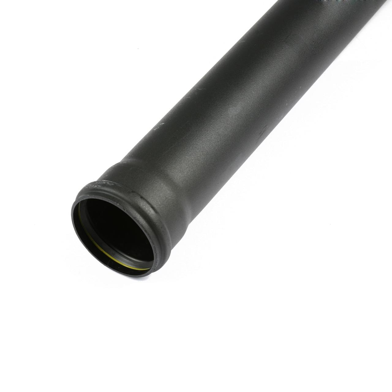 2.5m Single Socket Soil Pipe 110mm C/Iron Style Black