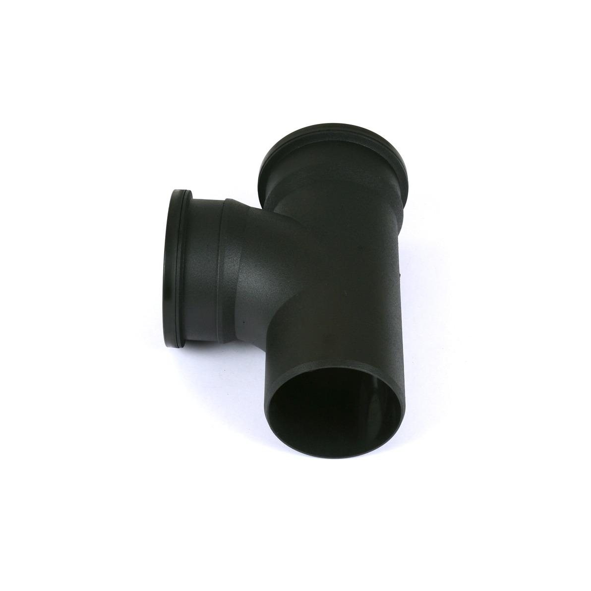 92.5° Double Socket Plain Branch 110mm C/Iron Style Black