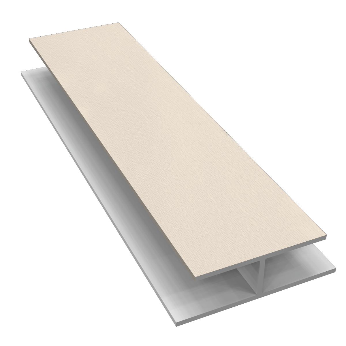 H' Trim Soffit Joiner x 5m Cream Grain