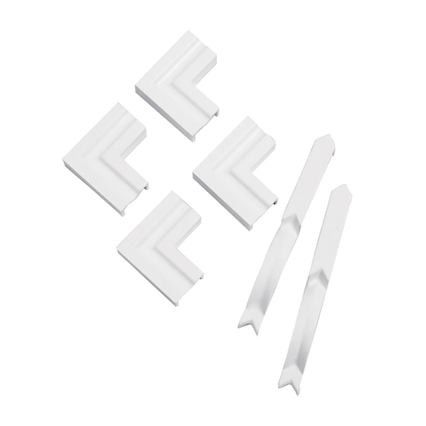 90' Architrave Corner Kit (4 Internal & 2 External) White Satin