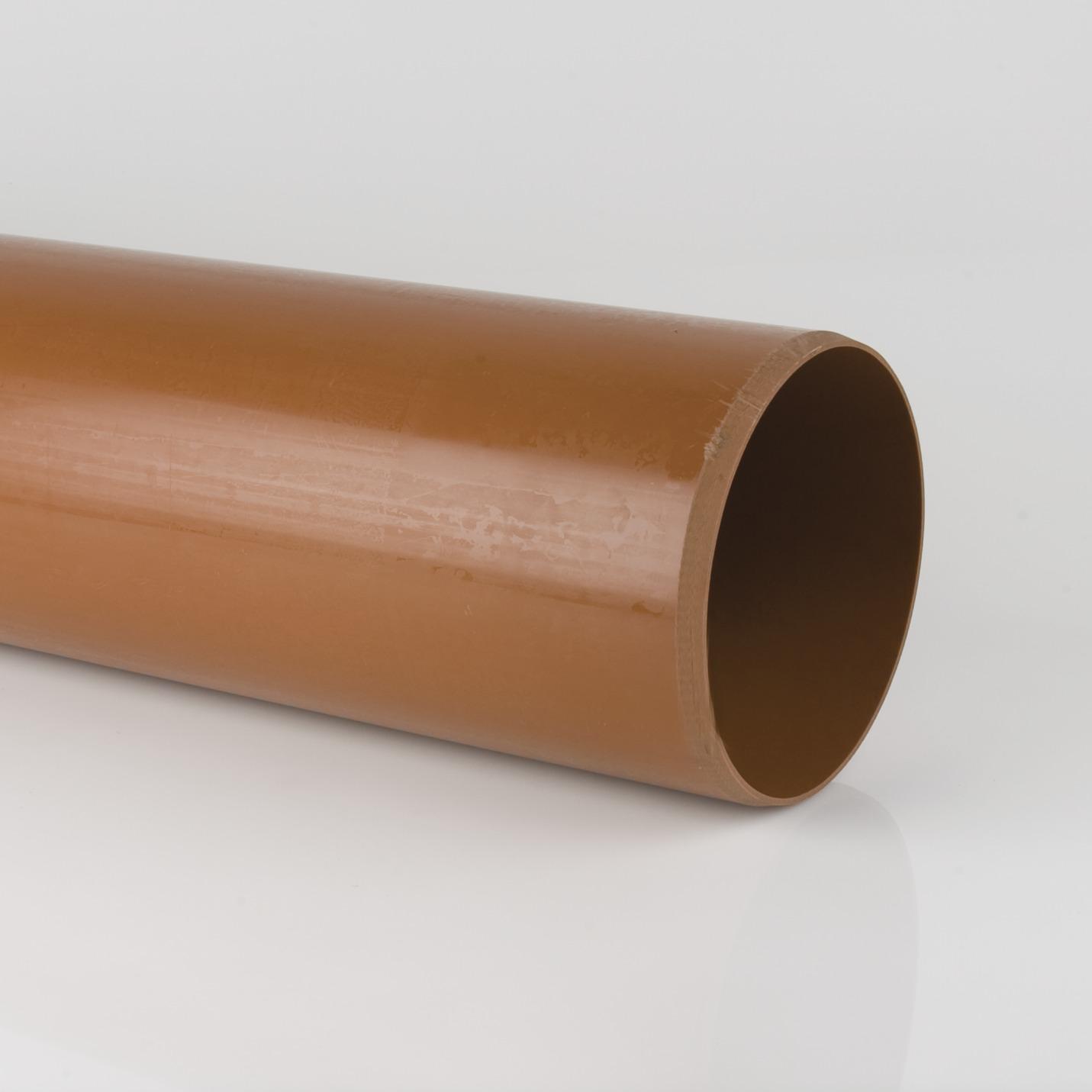 3m x 200mm Plain Ended Pipe Terracotta