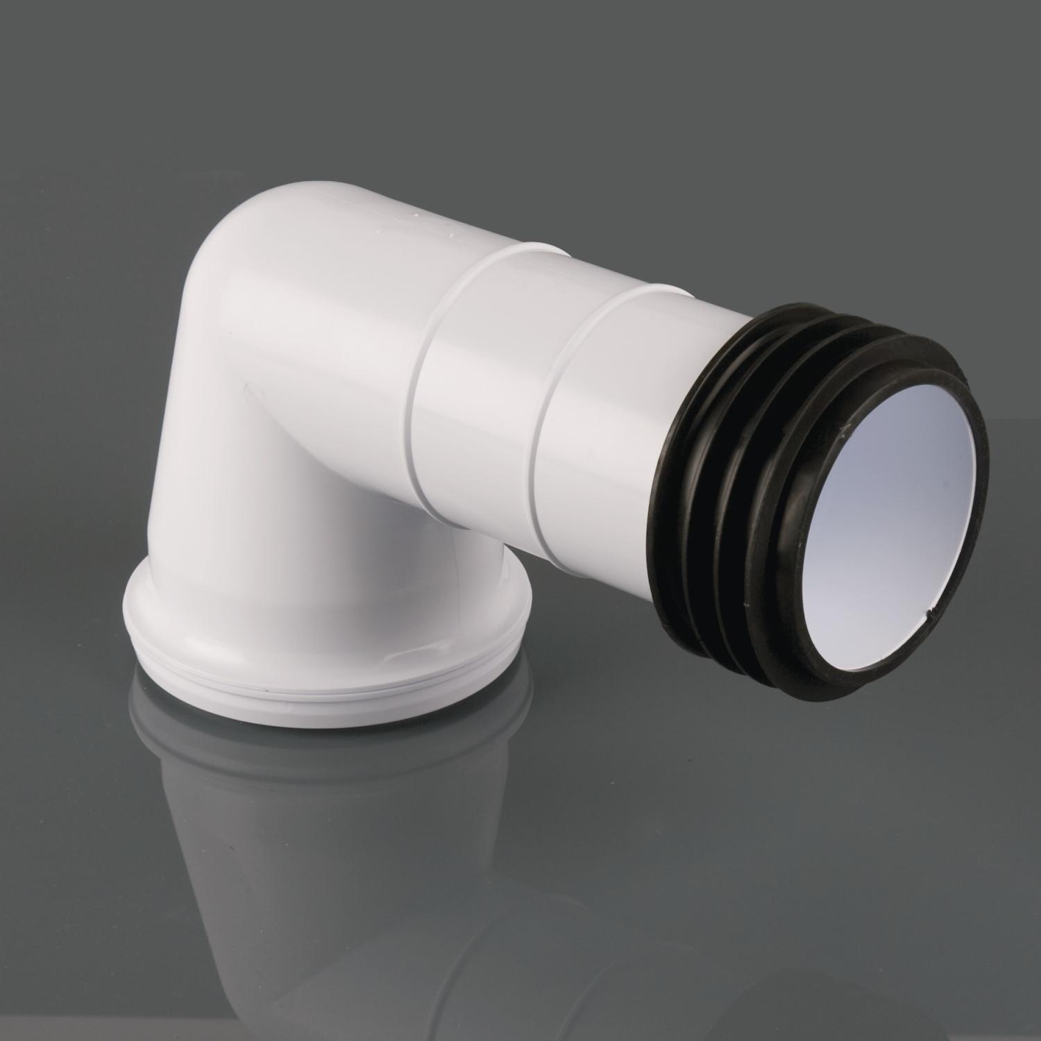 110mm Bent WC Adaptor White