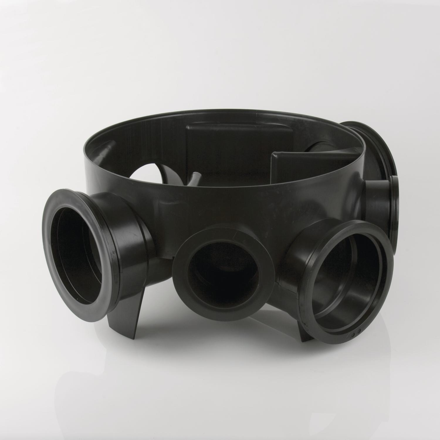 450mm dia. Chamber Base 190mm Invert (inc. 3 Socket Plugs)