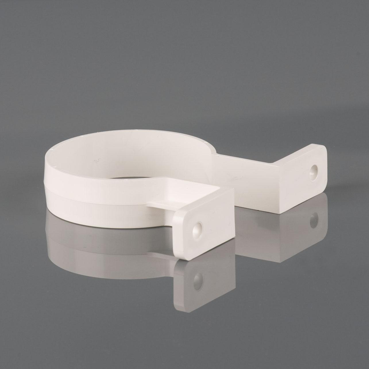 Pipe Bracket 68mm Round White