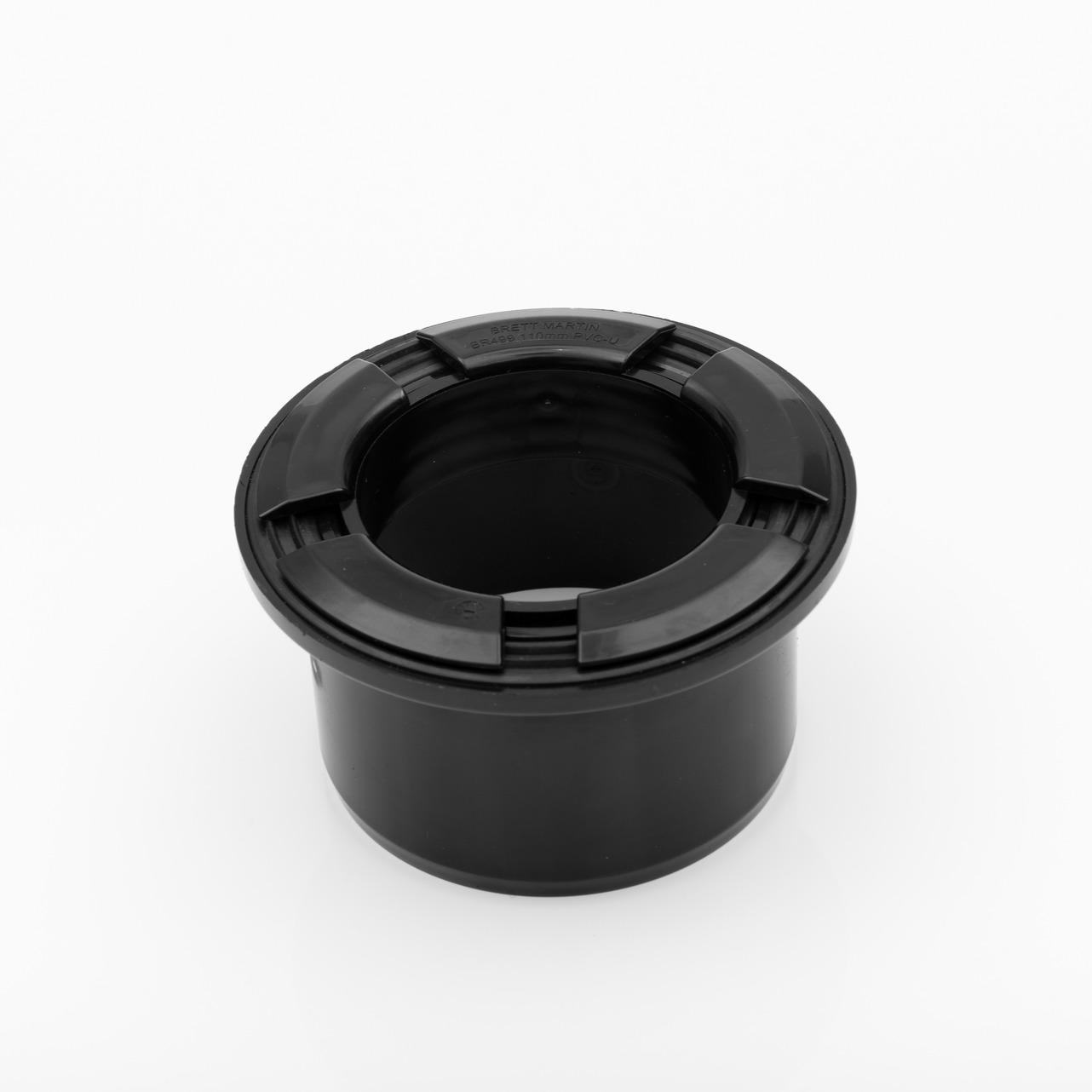 Flat Gutter Outlet 110mm Black