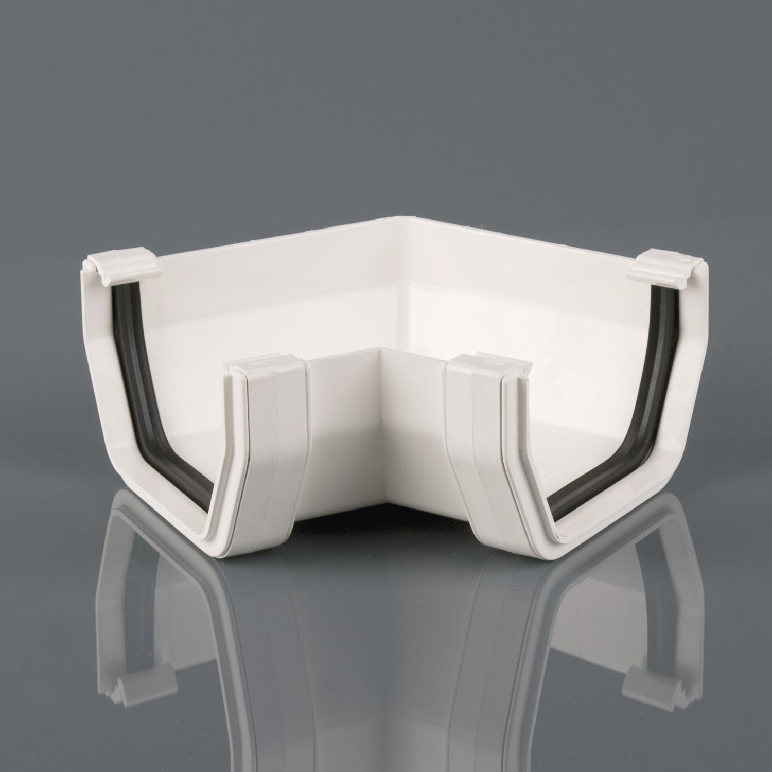 120°Gutter Angle Squarestyle White