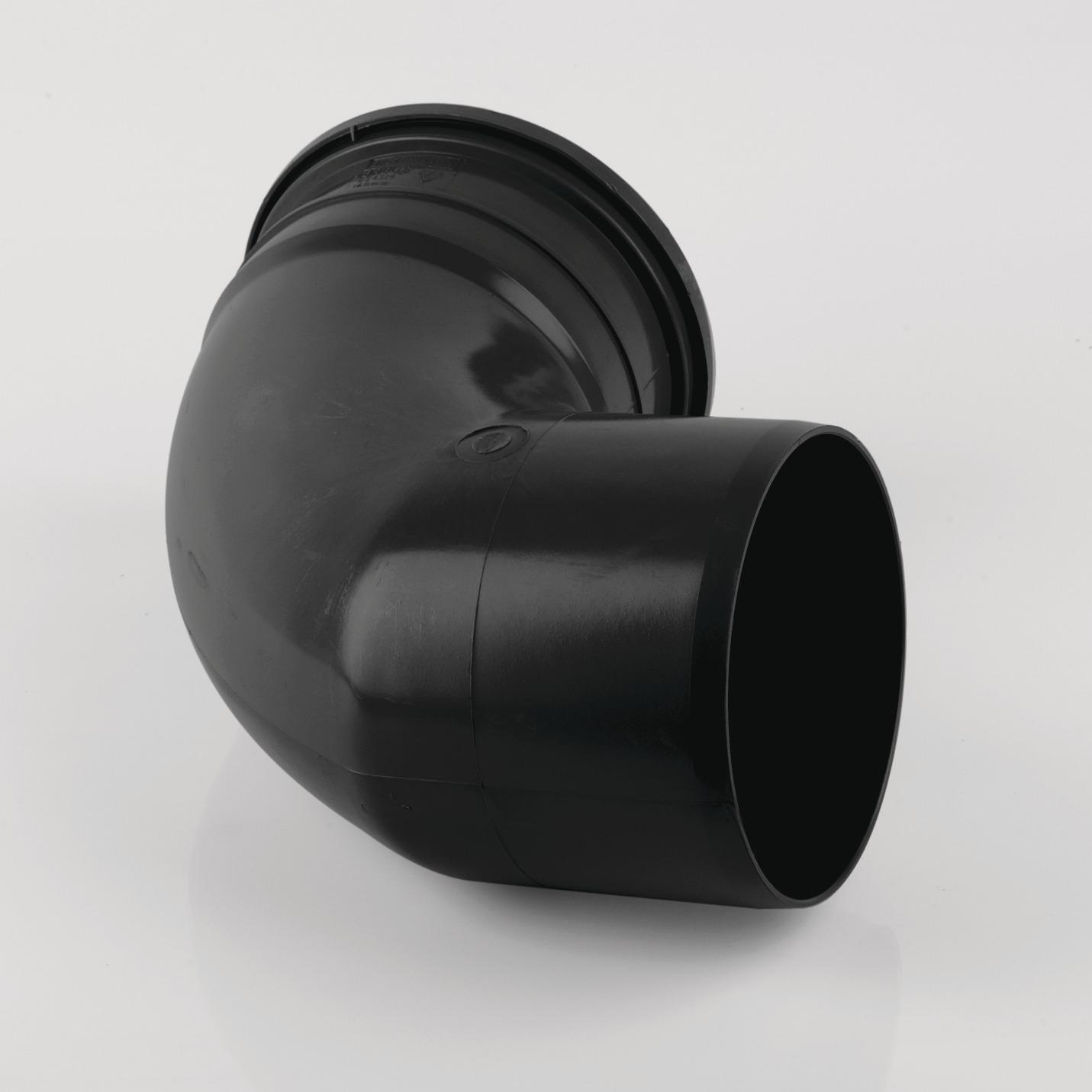 92.5° Single Socket Bend 160mm Black