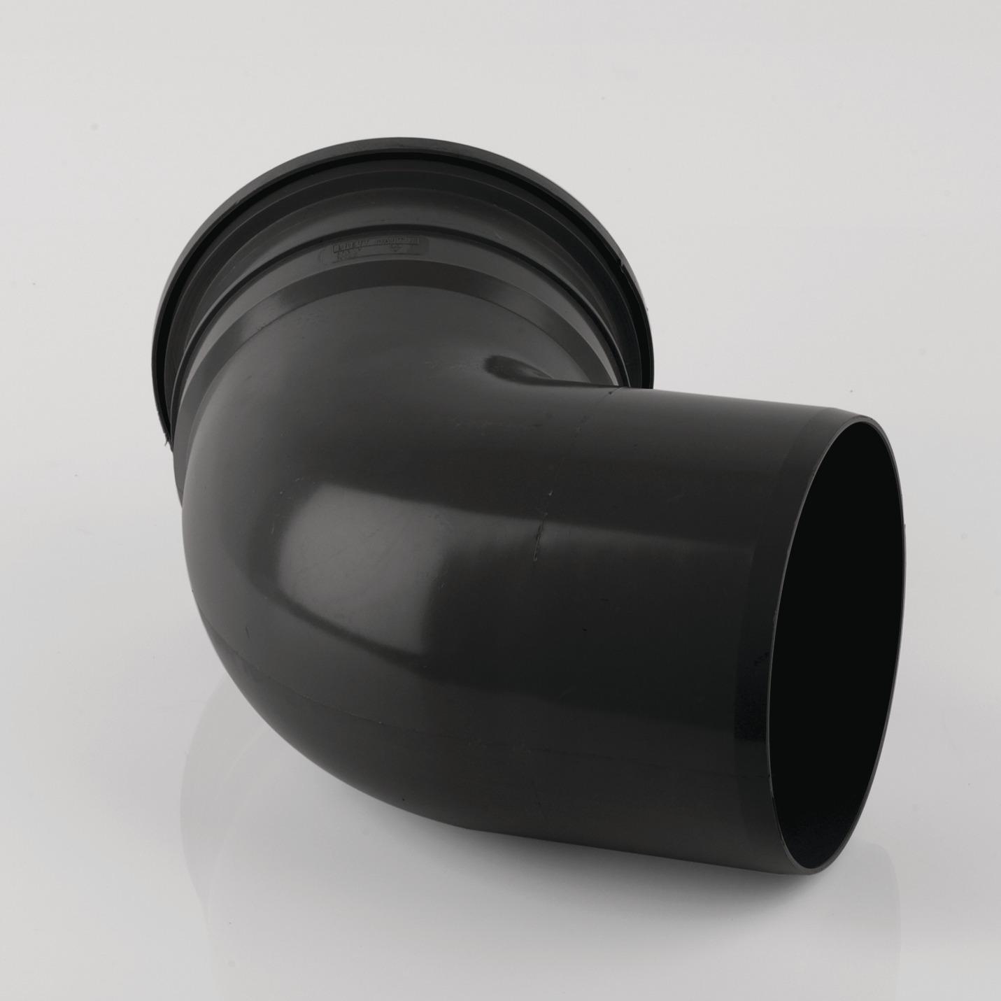 112.5° Single Socket Bend 160mm Black