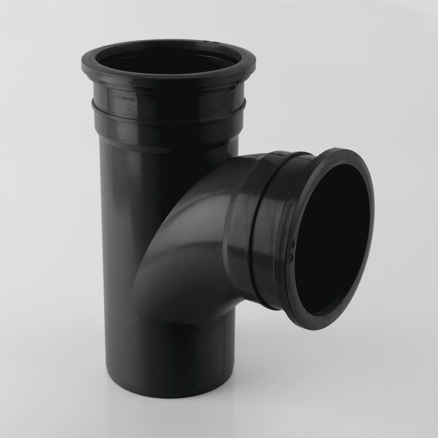 160mm 92.5° Double Socket Branch w/o Bosses 160mm Black