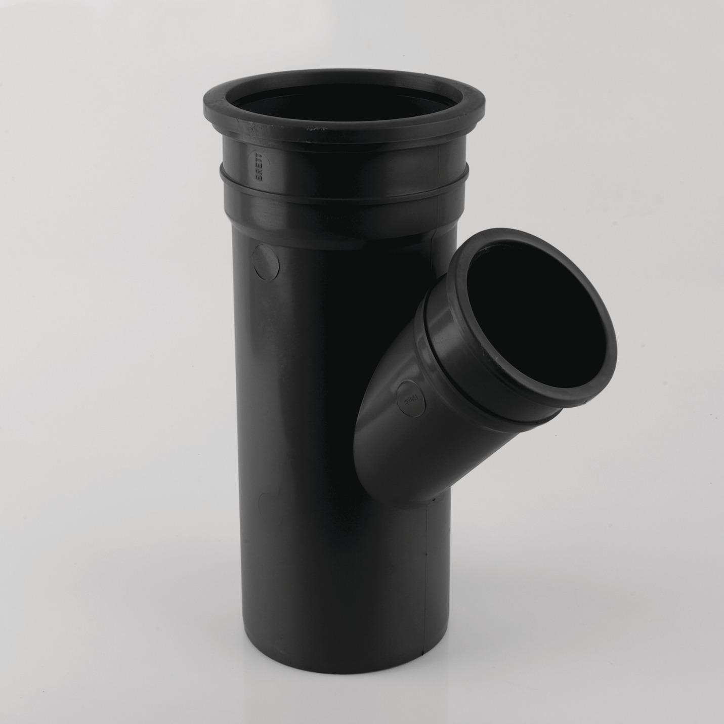 160 x 110 x 135° Double Socket Branch w/o Bosses Black