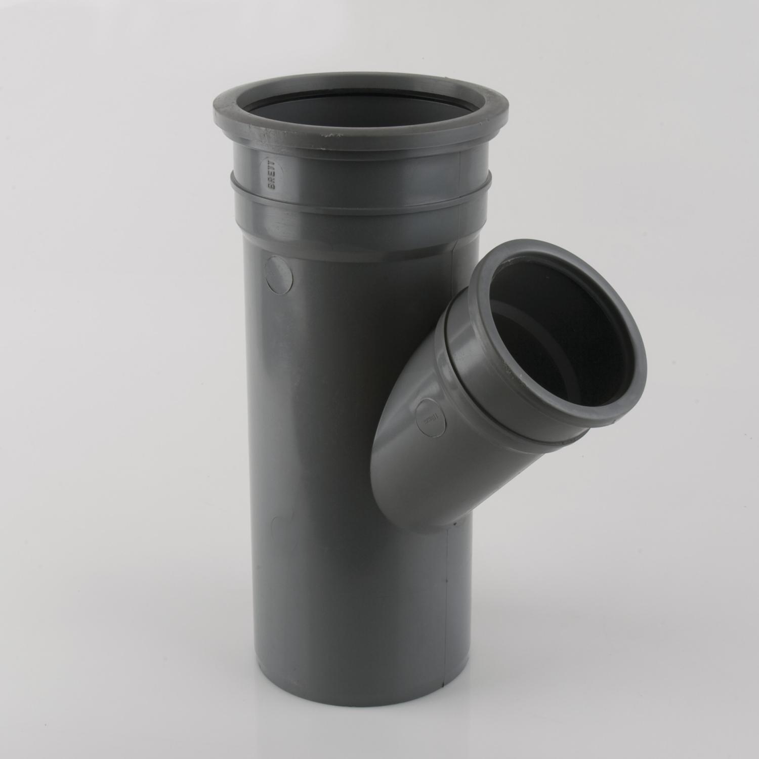 160 x 110 x 135° Double Socket Branch w/o Bosses Grey