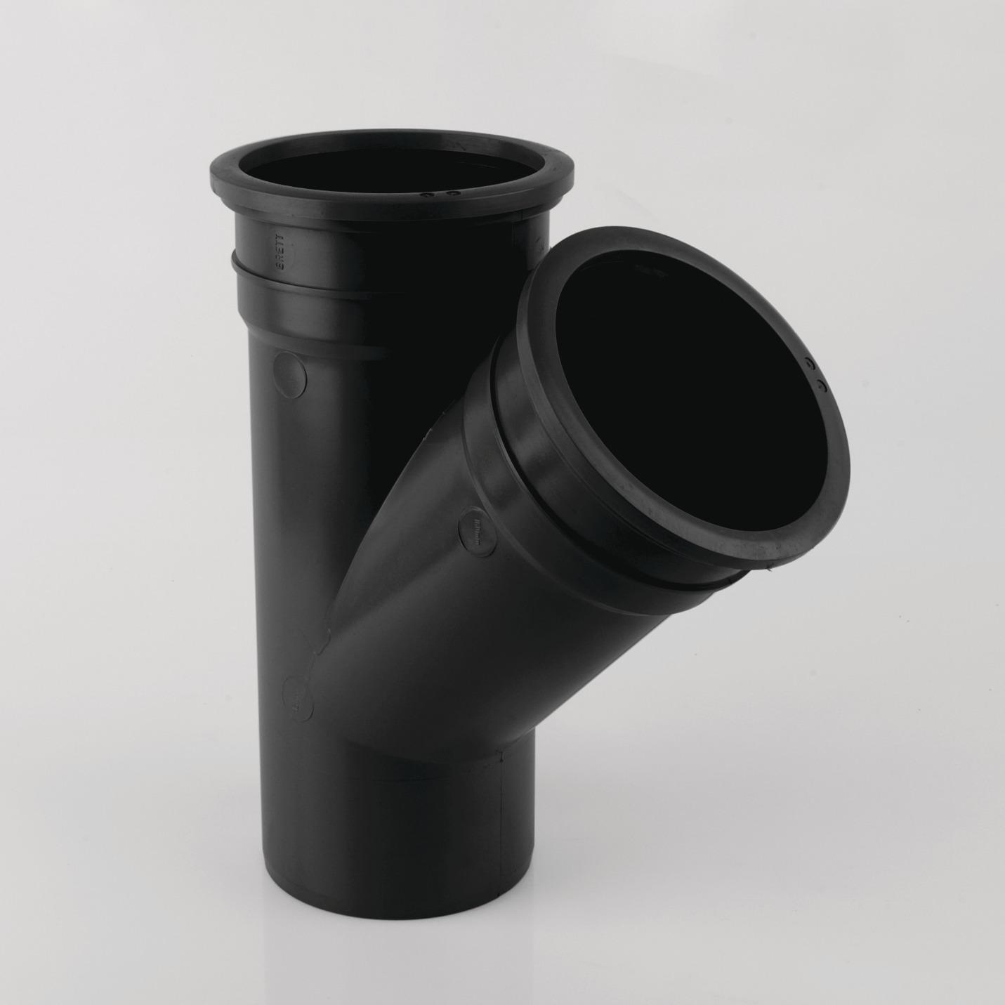 160mm 135° Double Socket Branch w/o Bosses Black