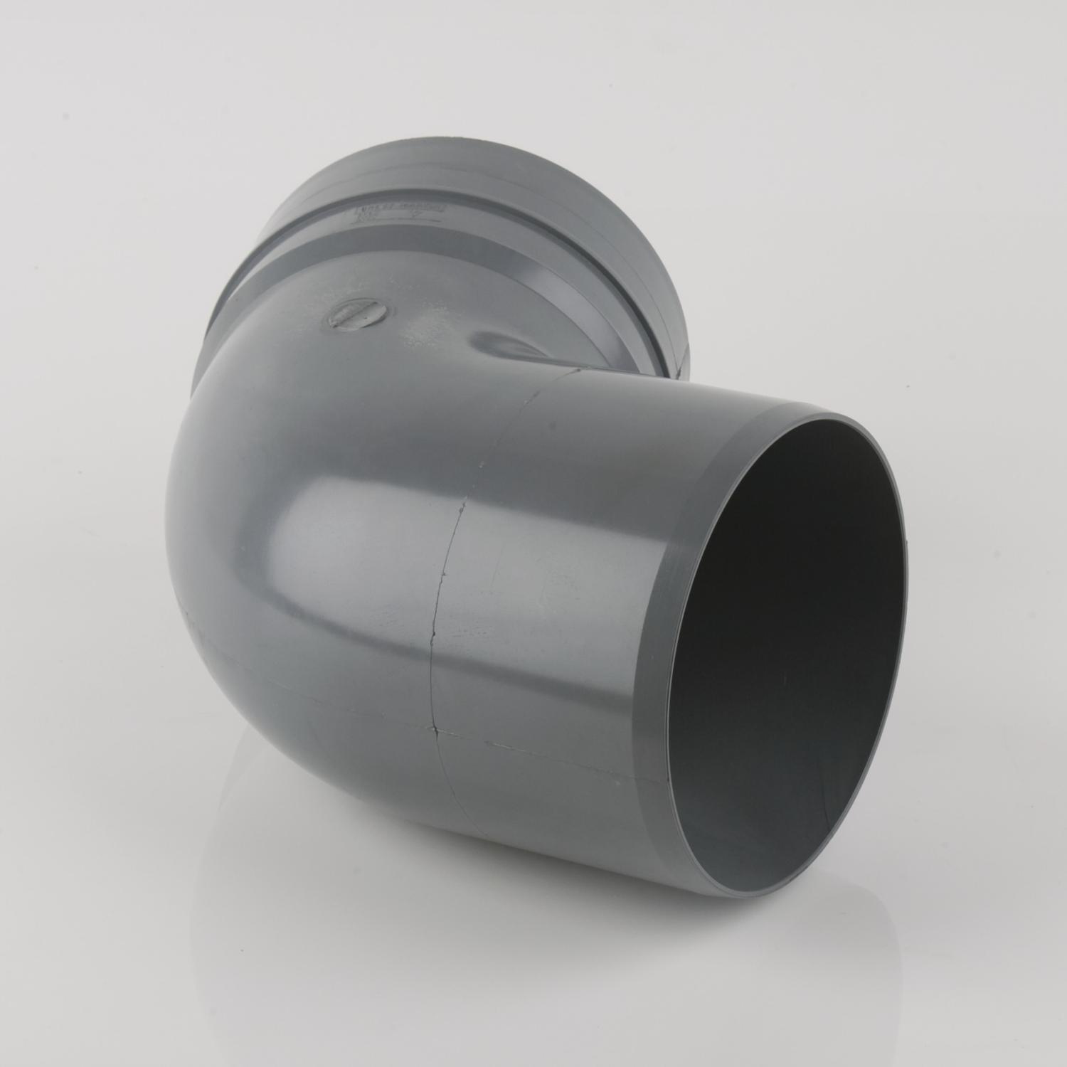 112.5° Singe Solvent Socket Bottom Offset Bend 160mm Grey