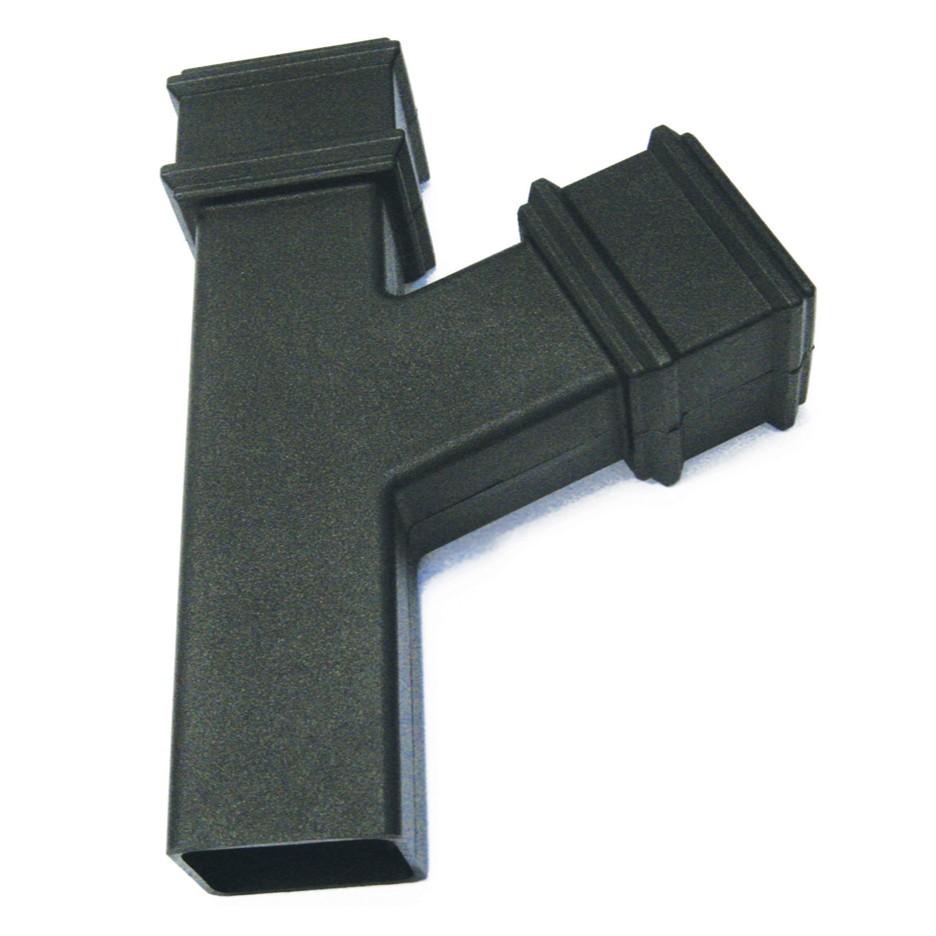 112.5° Branch 4" x 3" Rect C/Iron Style Black