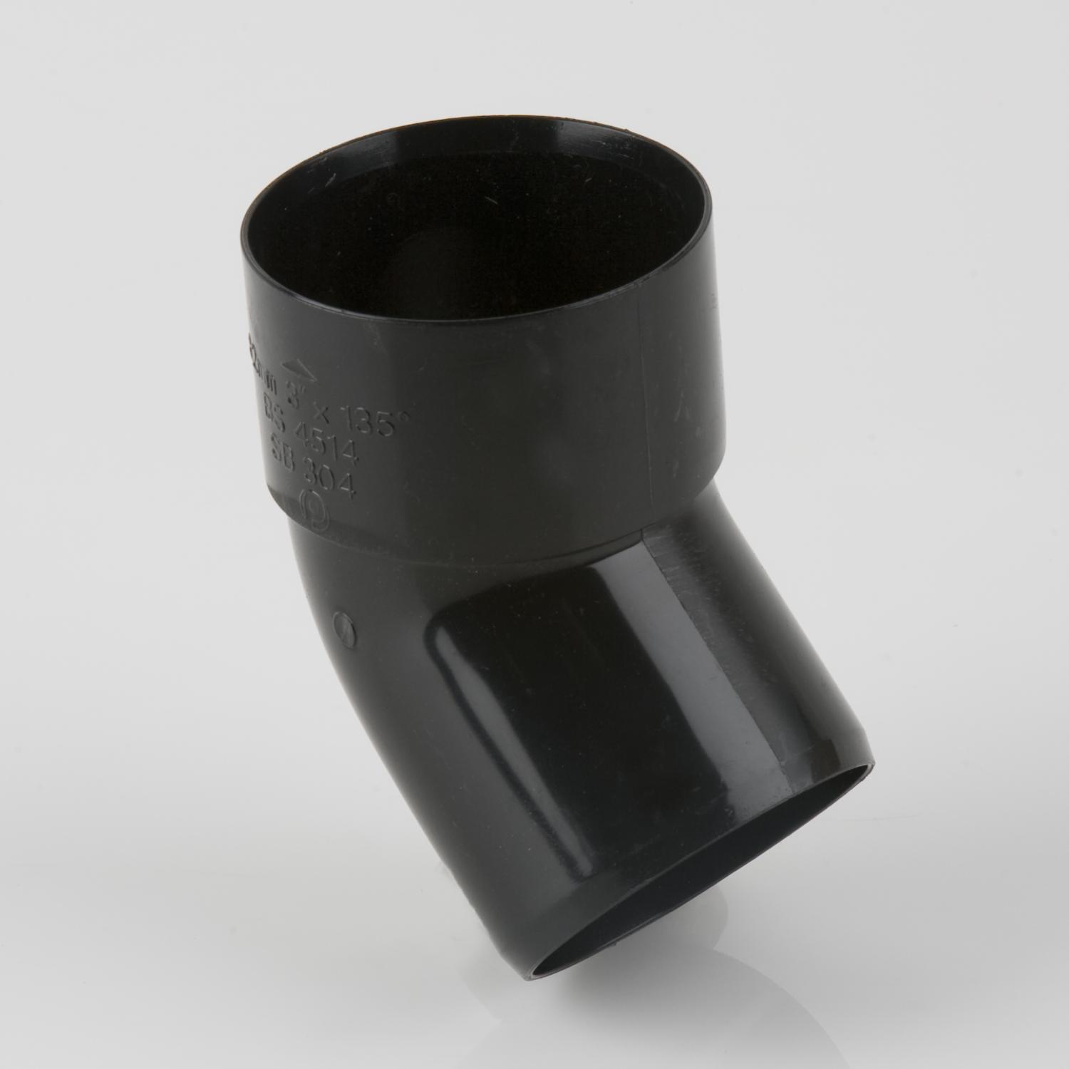 135° Single Socket Bend 82.4mm Black