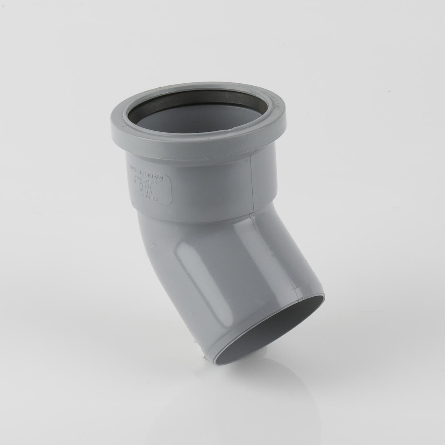 135° Single Socket Bend 82.4mm Soil Grey