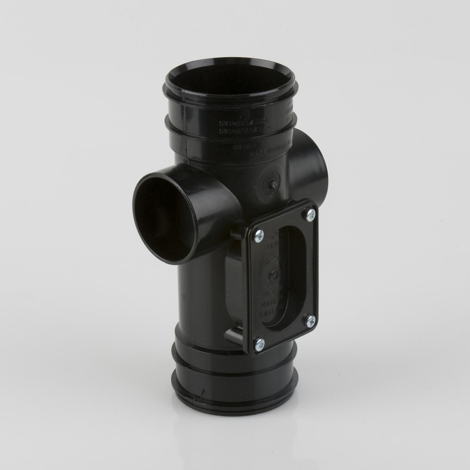 Double Socket Access Pipe 2 Bosses 82.4mm Black