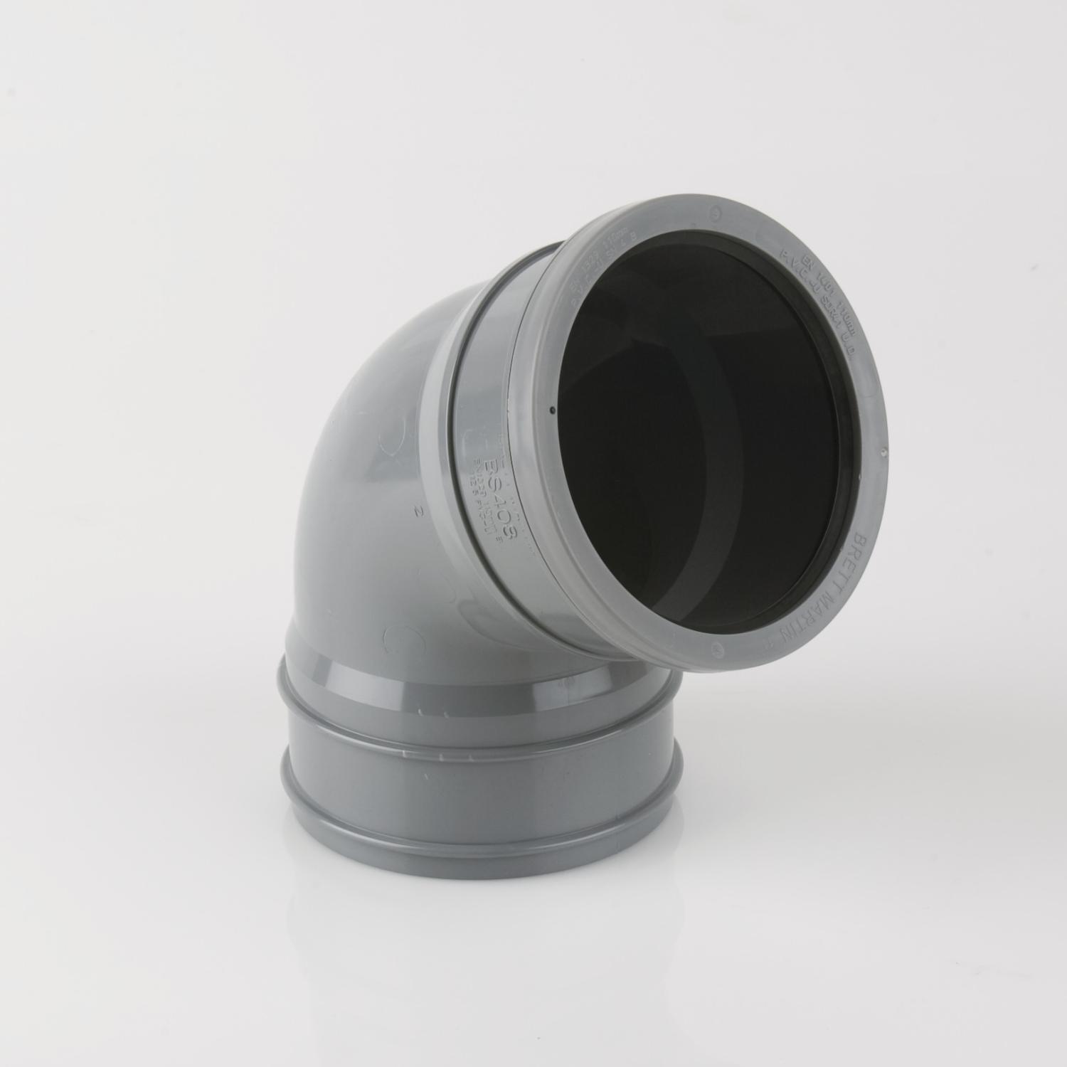 112.5° Single Socket Top Offset 110mm Soil Grey