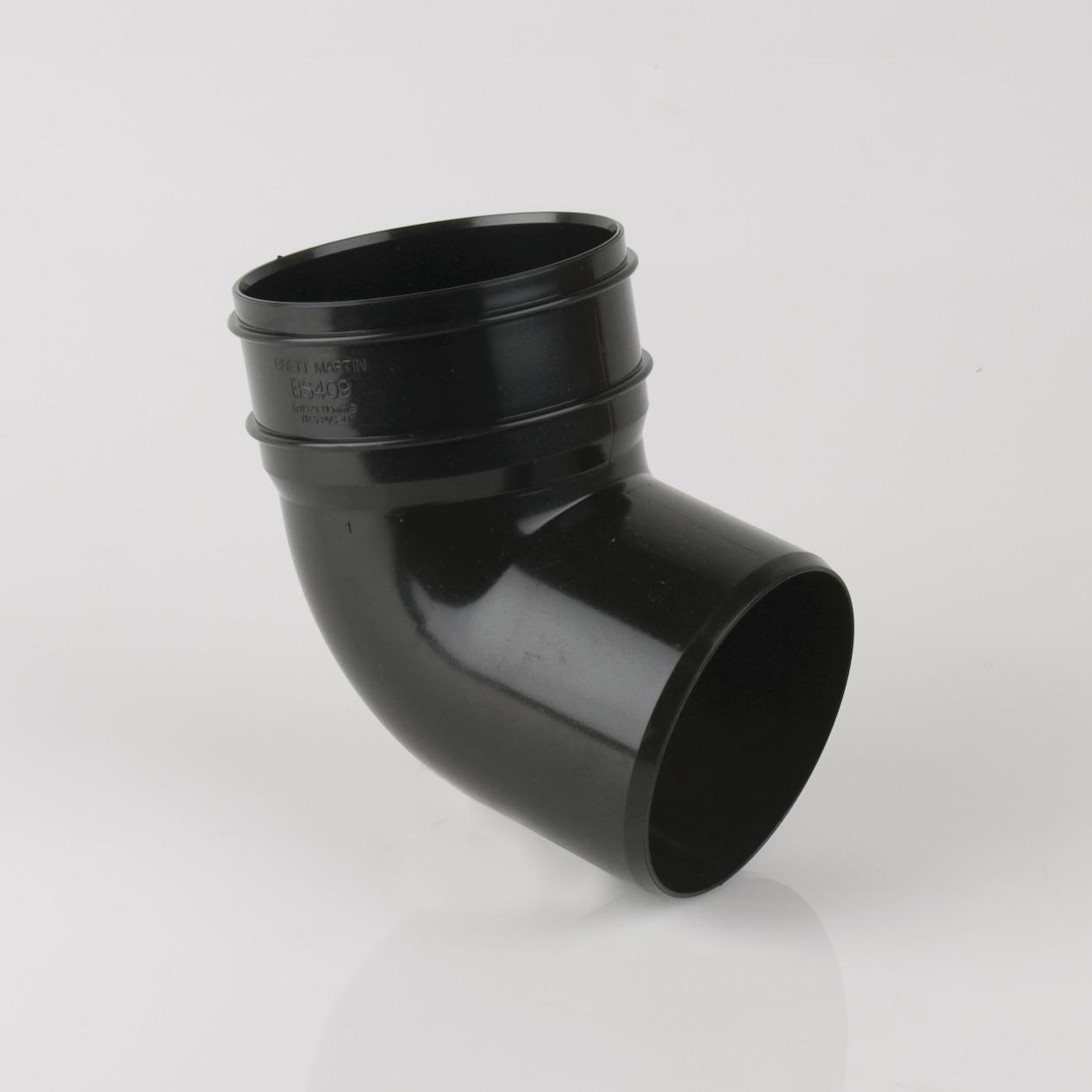 112.5° Single Socket Bottom Offset 110mm Soil Black