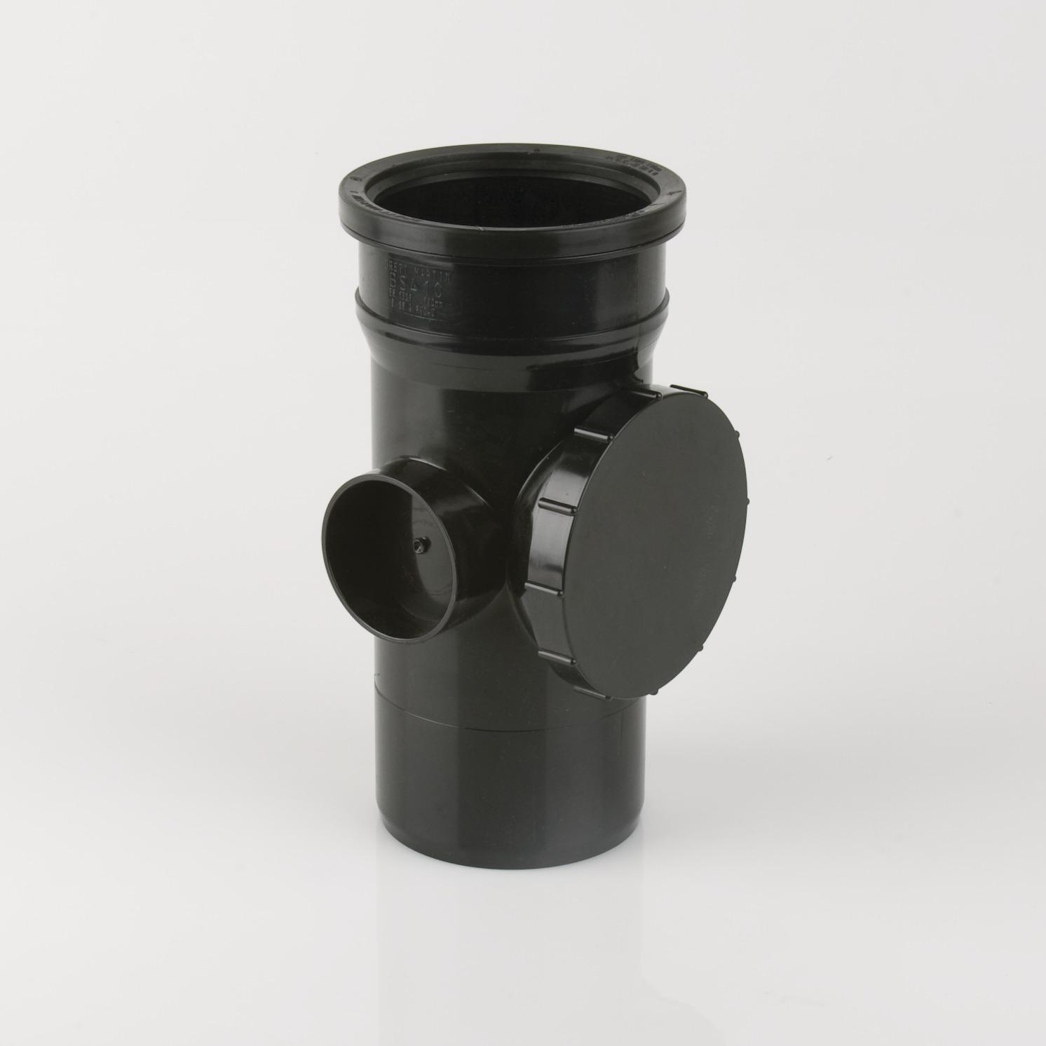Single Socket Access Pipe 110mm Soil Black