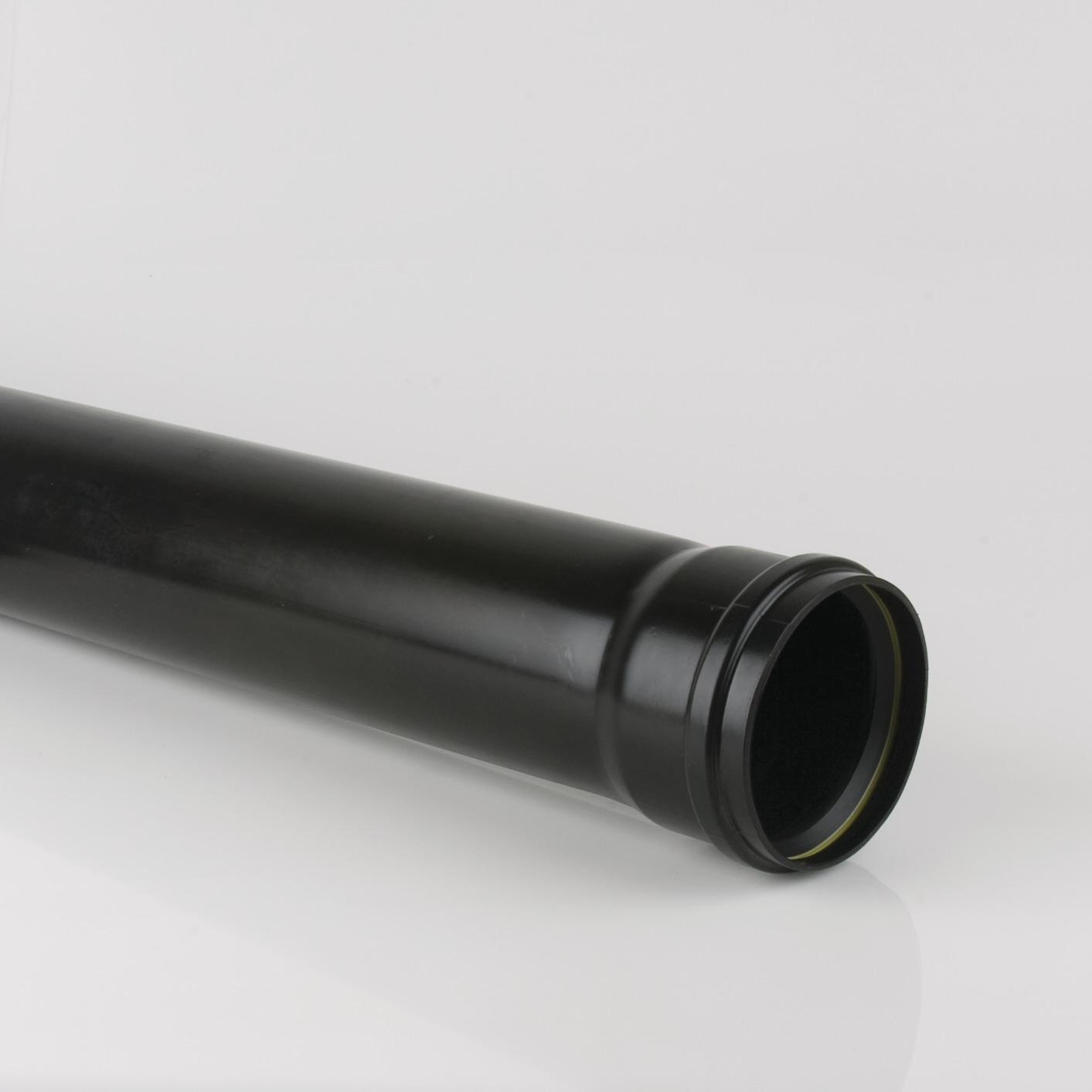 4m Single Socket Pipe 110mm Soil Black