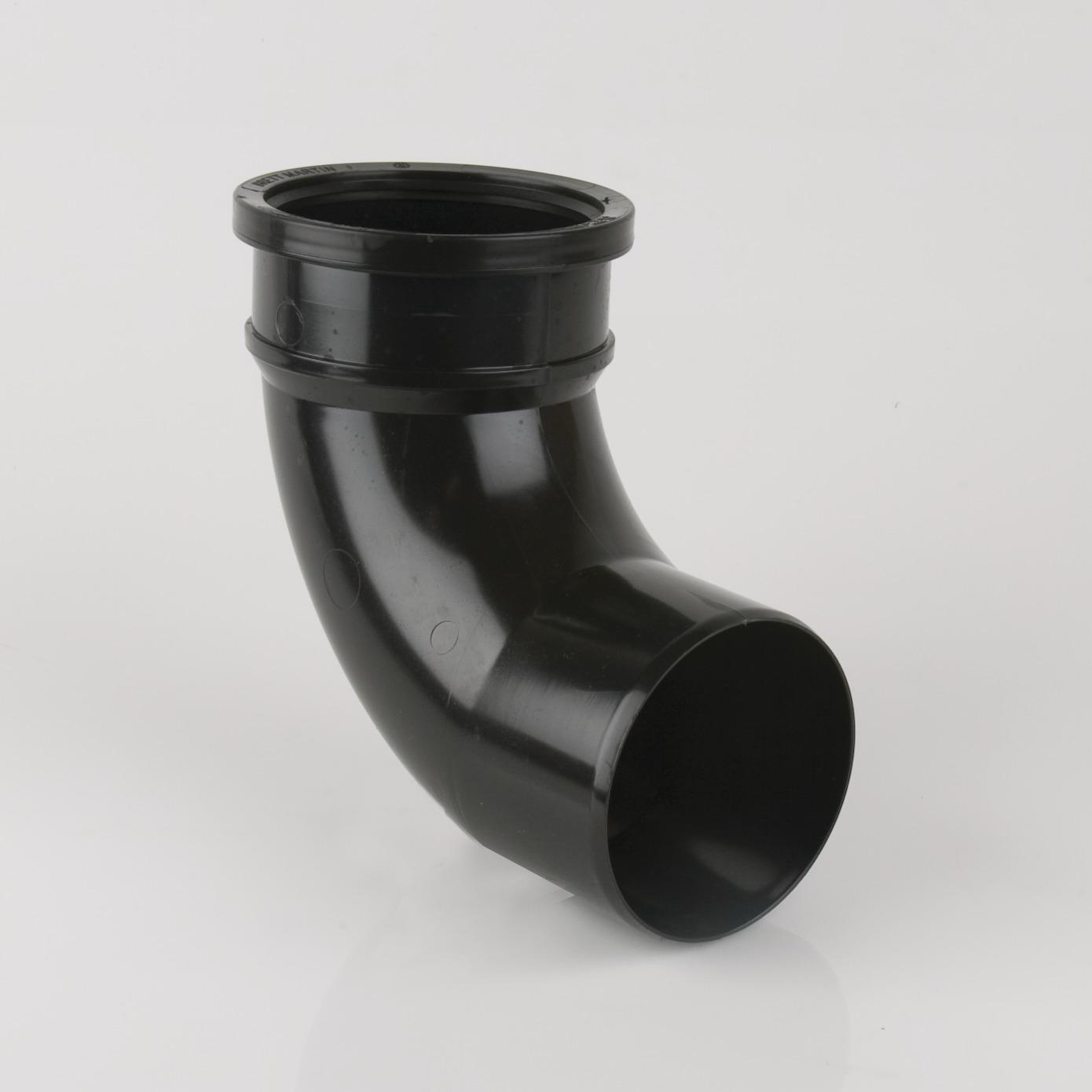 92.5° Single Socket Bend 110mm Soil Black