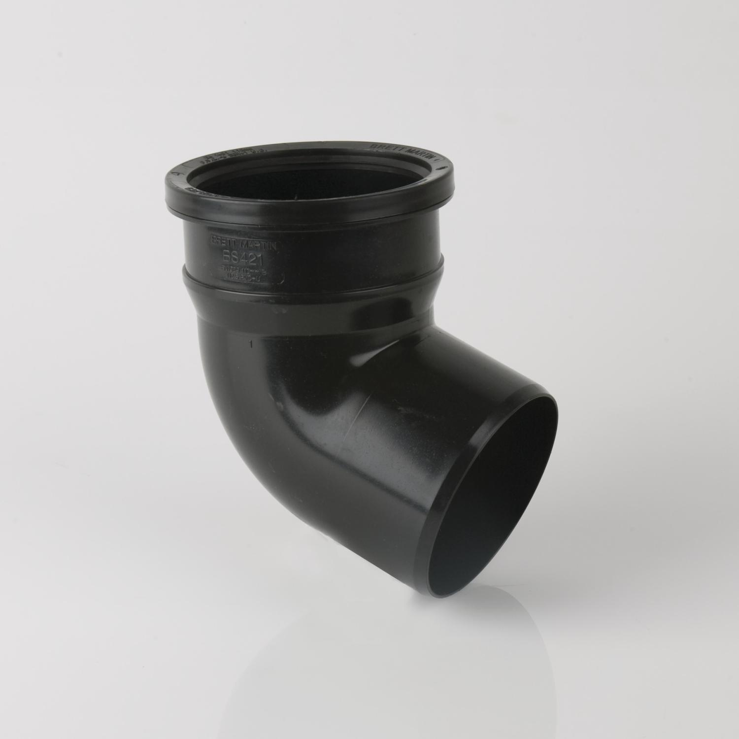 112.5° Single Socket Bend 110mm Soil Black
