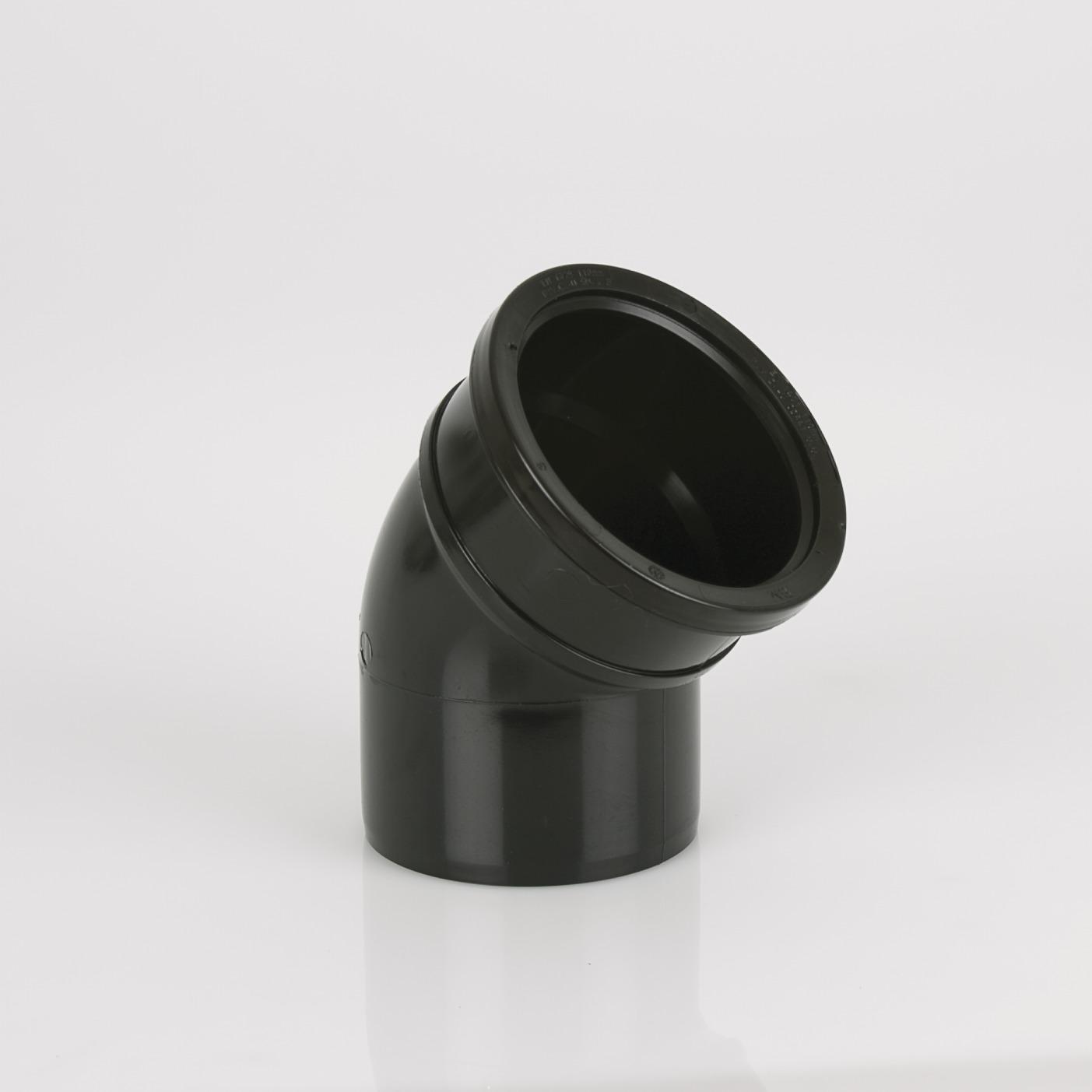 135° Single Socket Bend 110mm Soil Black
