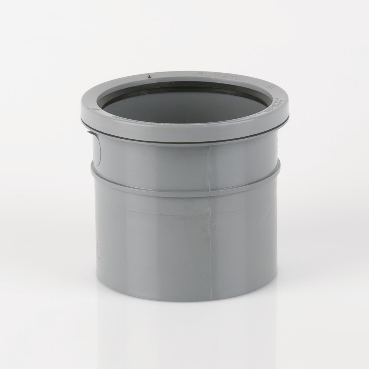 Single Socket Pipe Connector 110mm Soil Grey