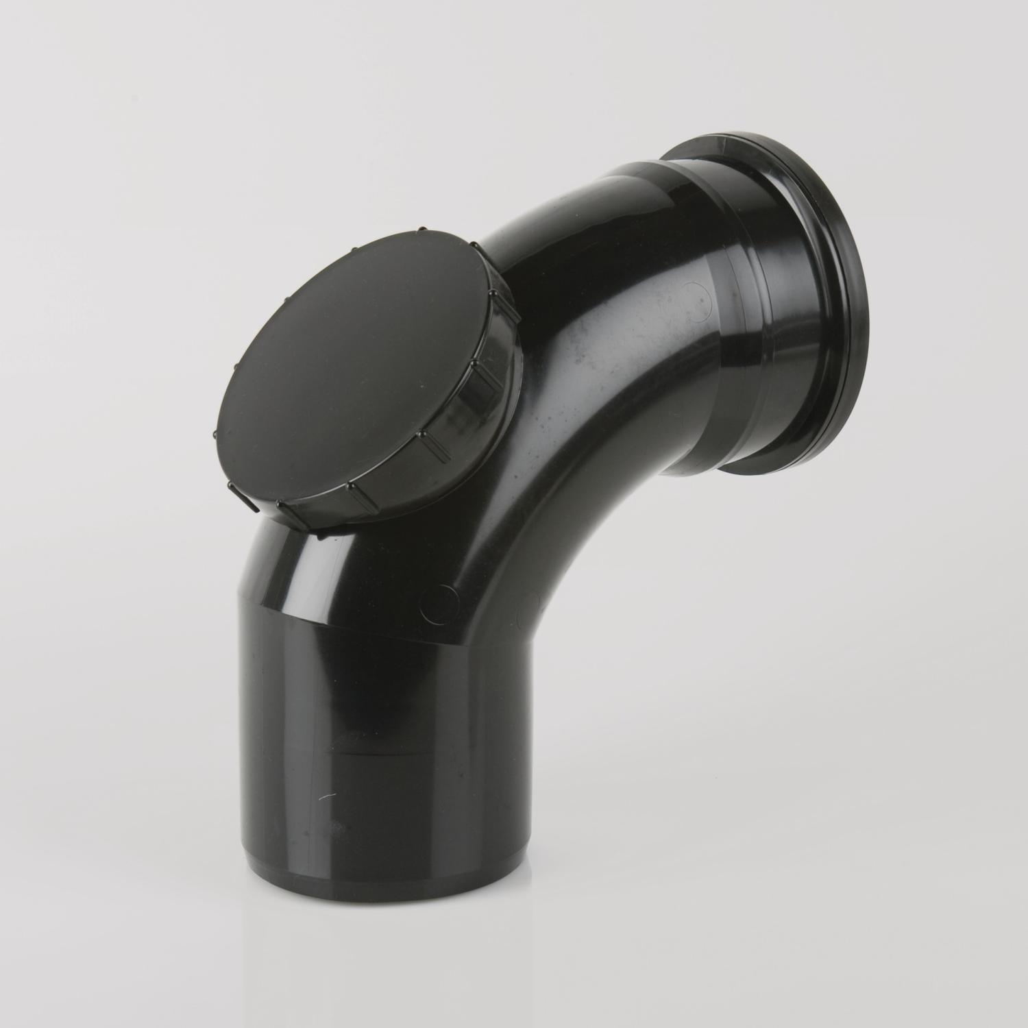 92.5° Single Socket Access Bend 110mm Soil Black
