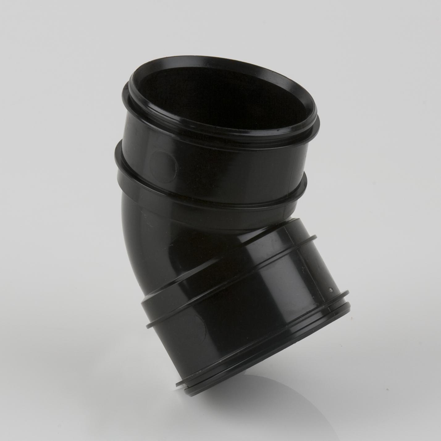 135° Double Socket Bend 110mm Solvent Black