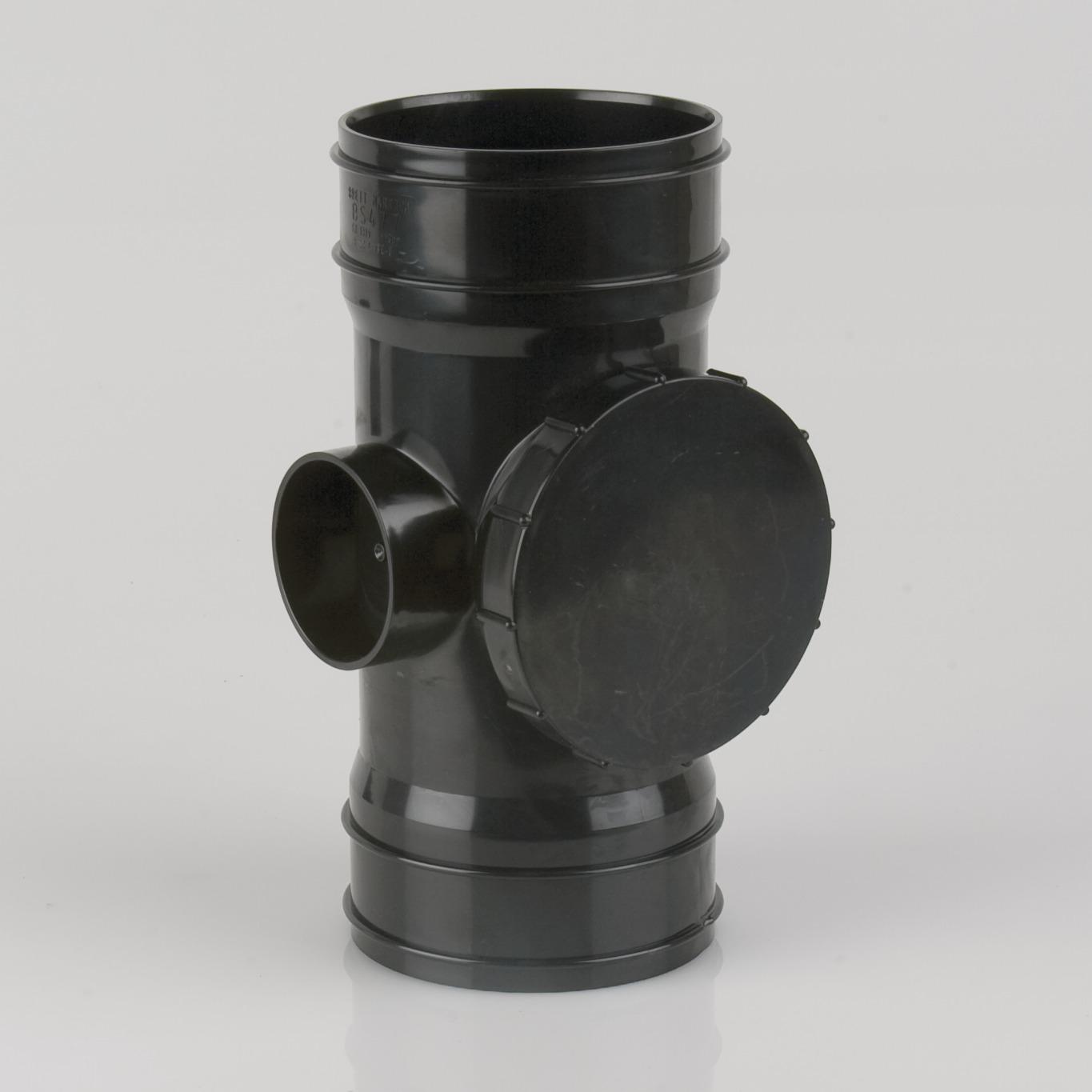 Double Socket Access Pipe 110mm Solvent Black