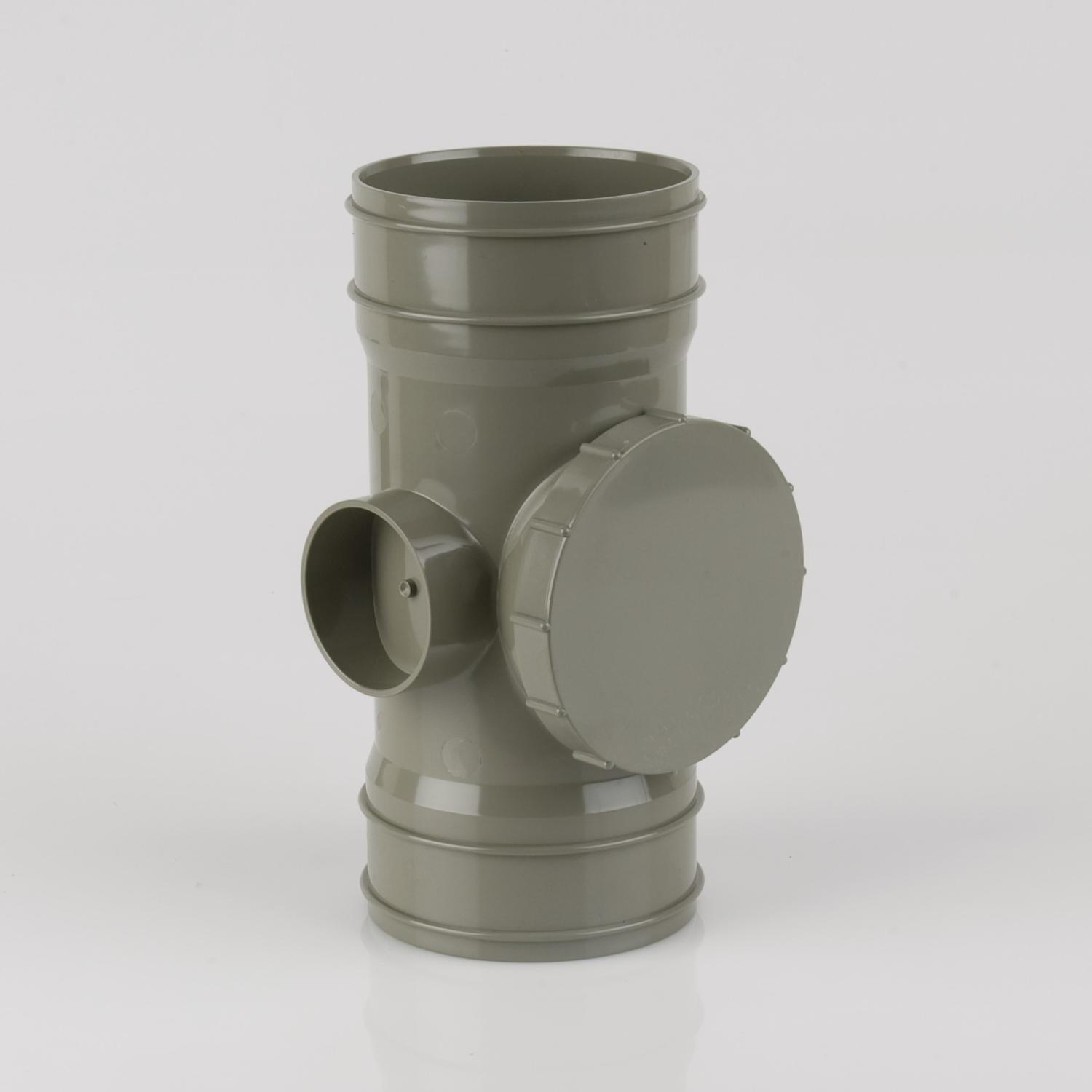 Double Socket Access Pipe 110mm Solvent Grey Olive