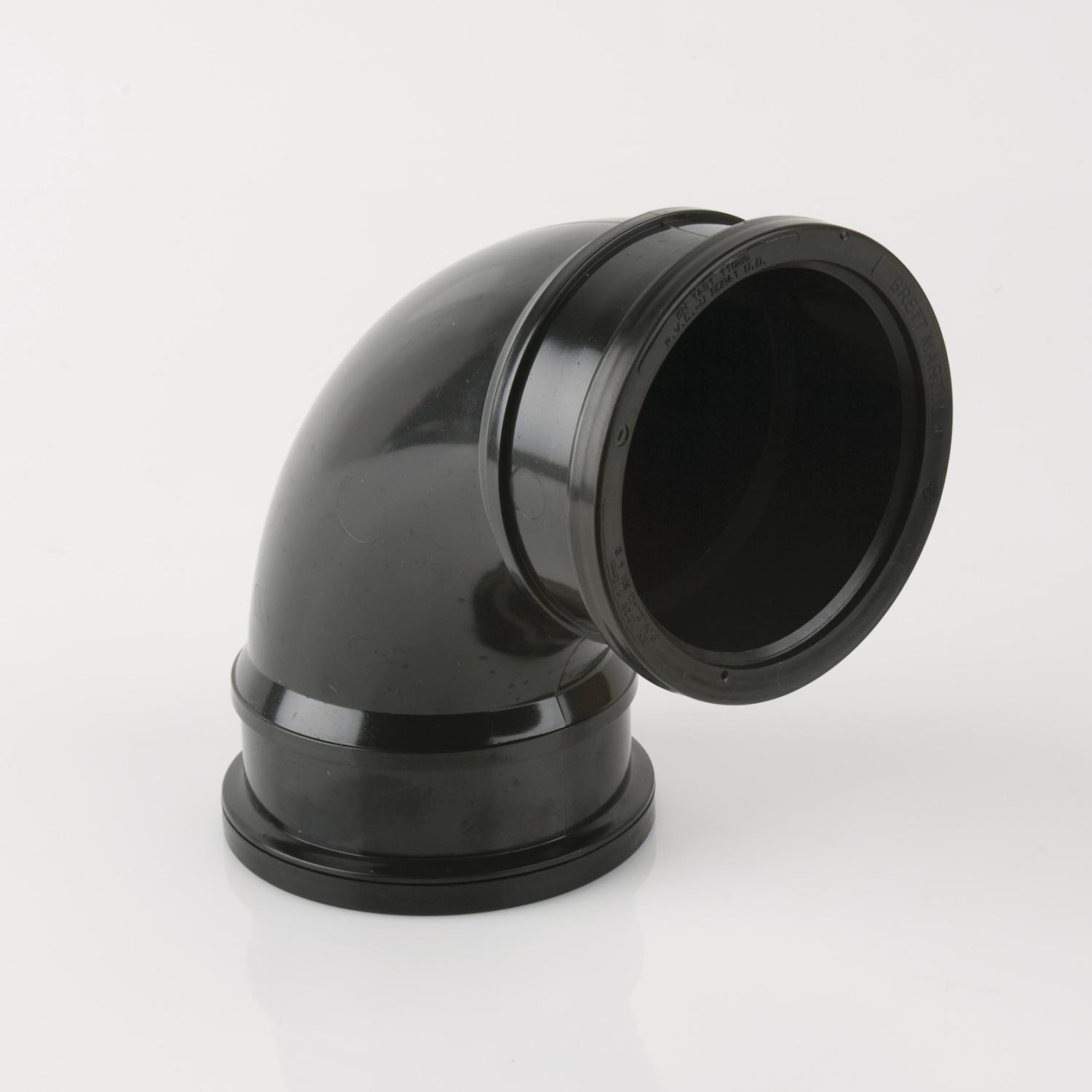 92.5° Double Socket Bend 110mm Soil Black