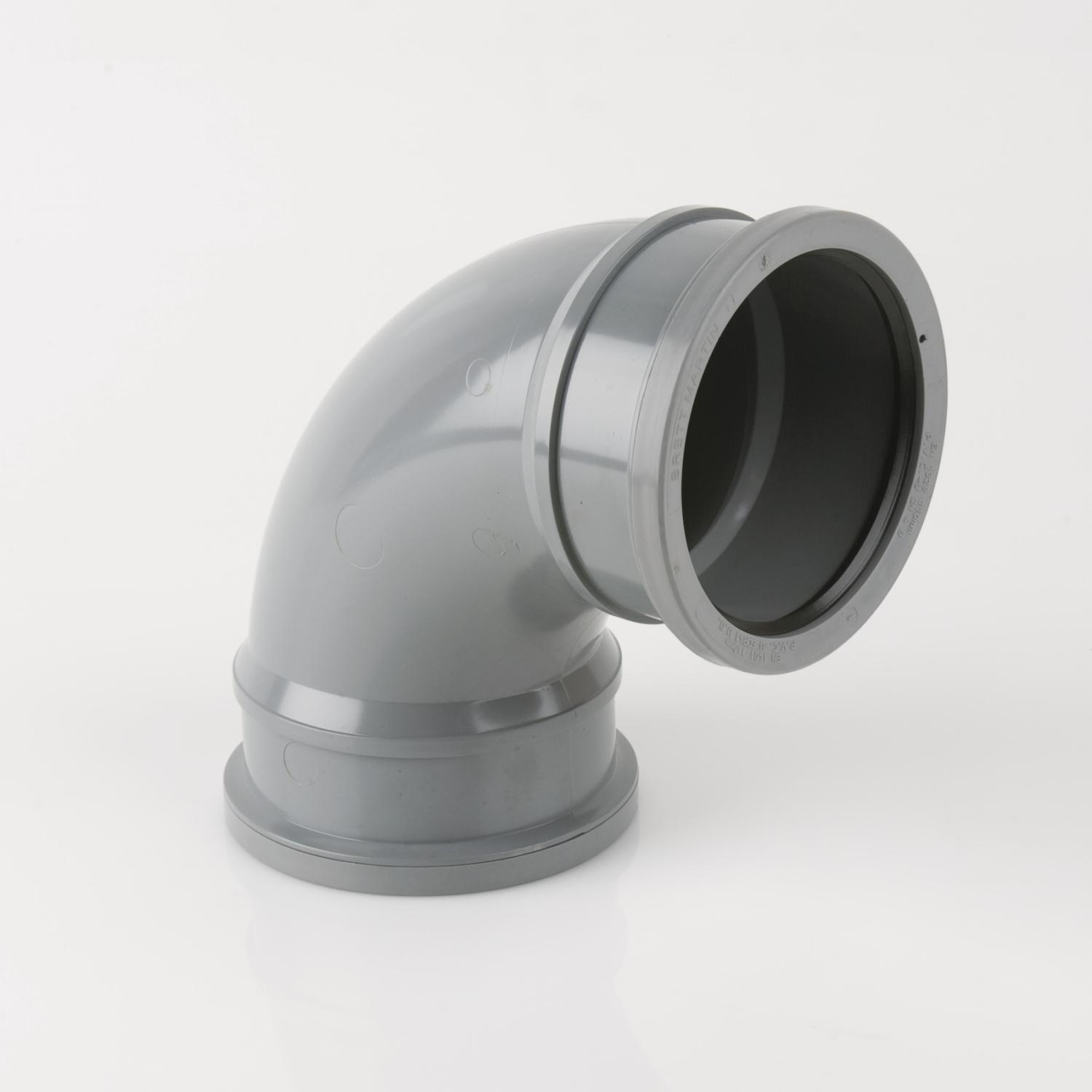 92.5° Double Socket Bend 110mm Soil Grey