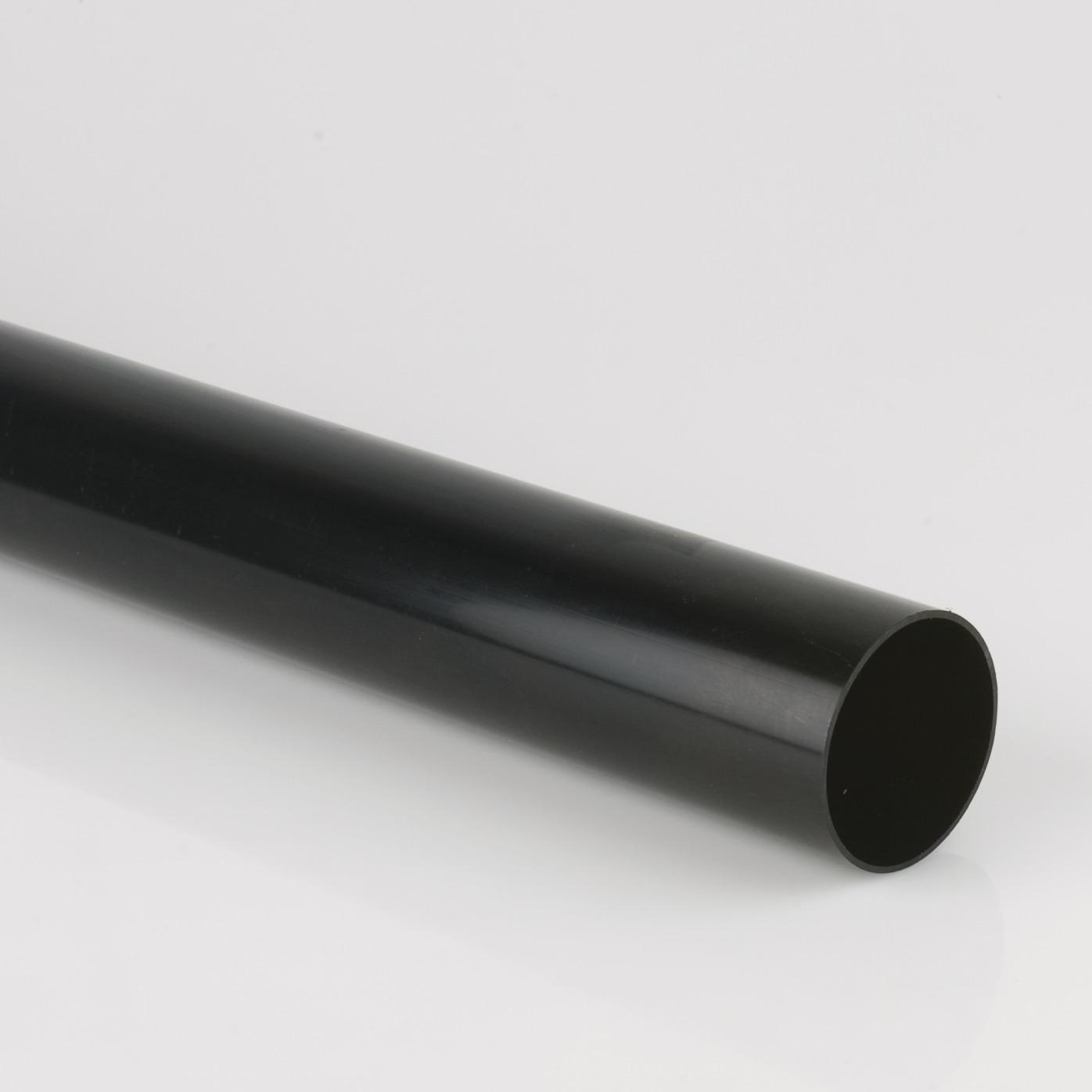 3m Plain Ended Pipe 160mm Soil Black