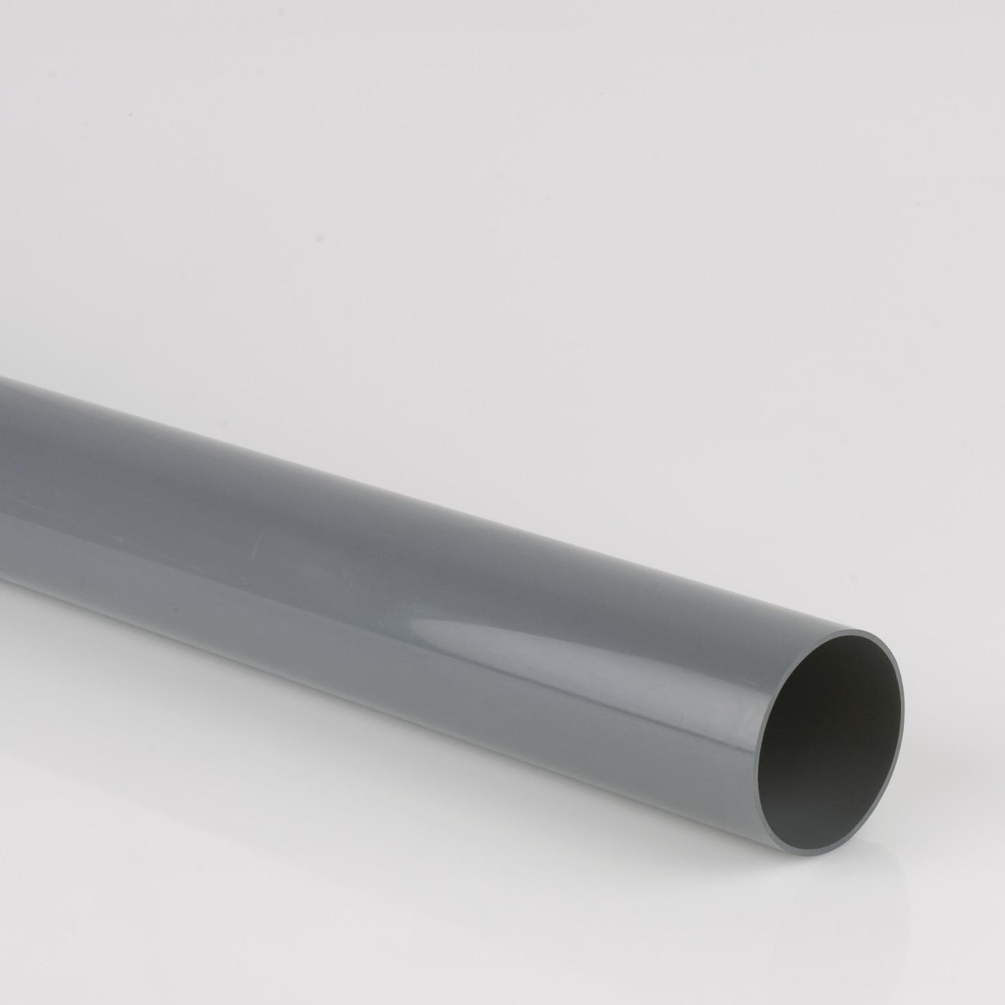6m Plain Ended Pipe 160mm Soil Grey