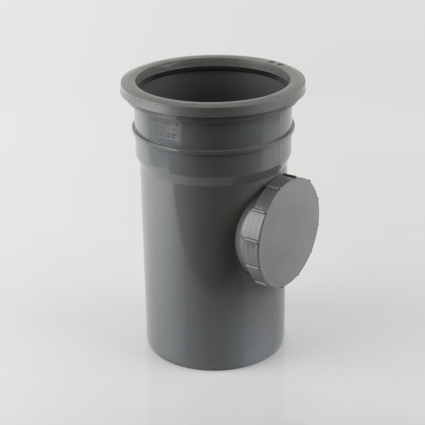 Single Socket Access Pipe 160mm Soil Grey