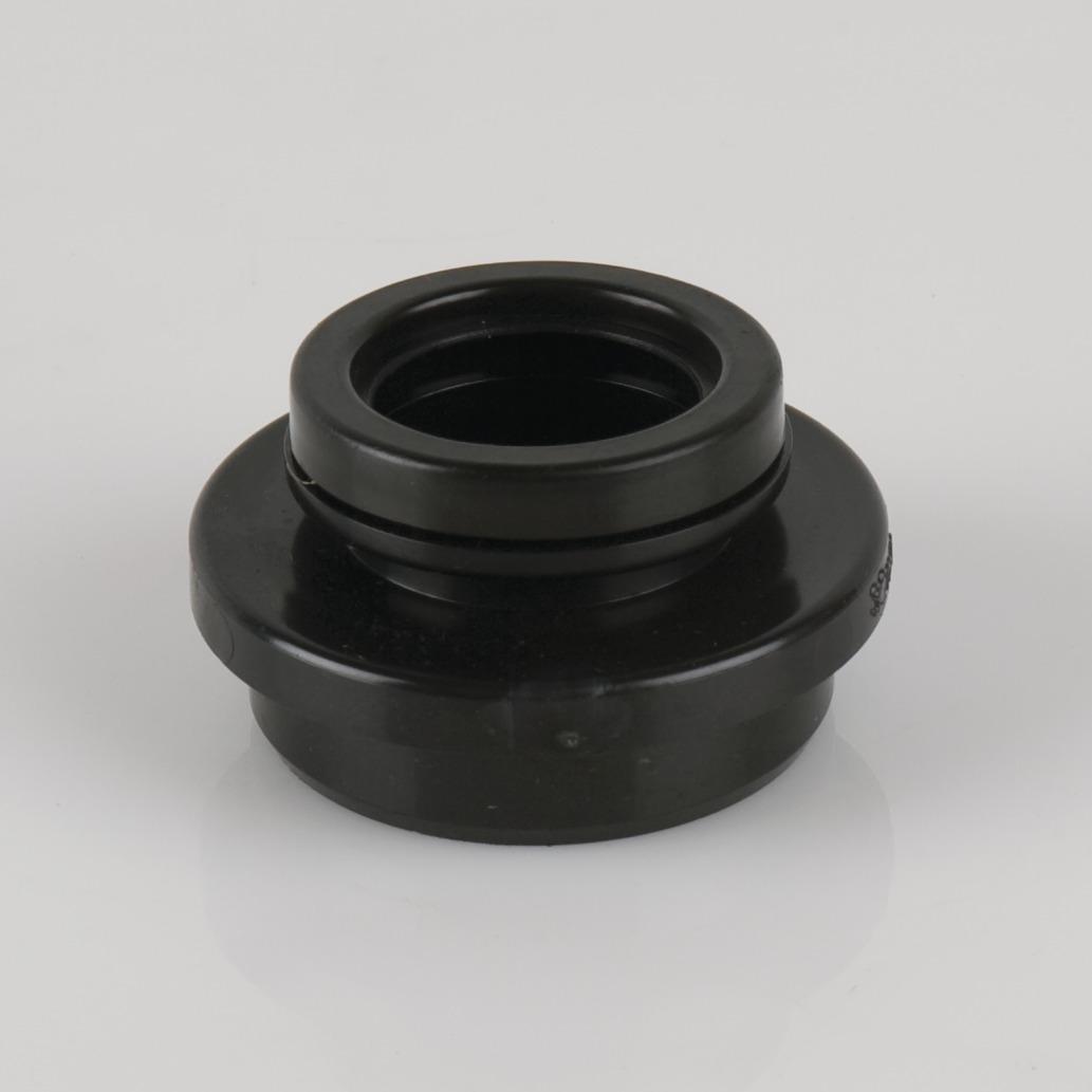 40mm x 2.5° Angled Ring Sealed Waste Adaptor Black