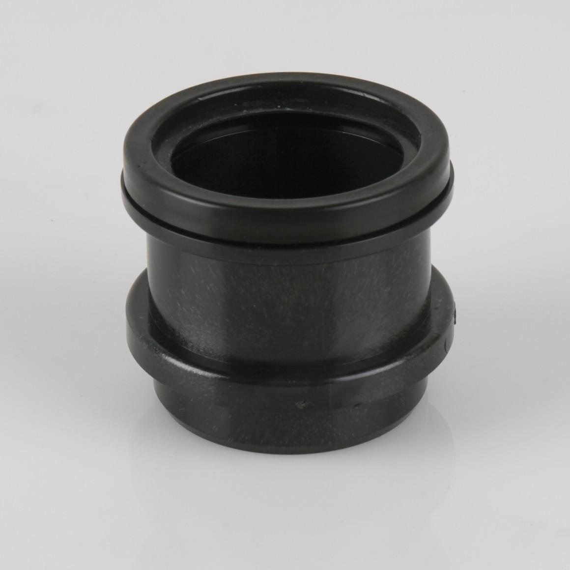 50mm x 2.5° Angled Ring Sealed Waste Adaptor Black