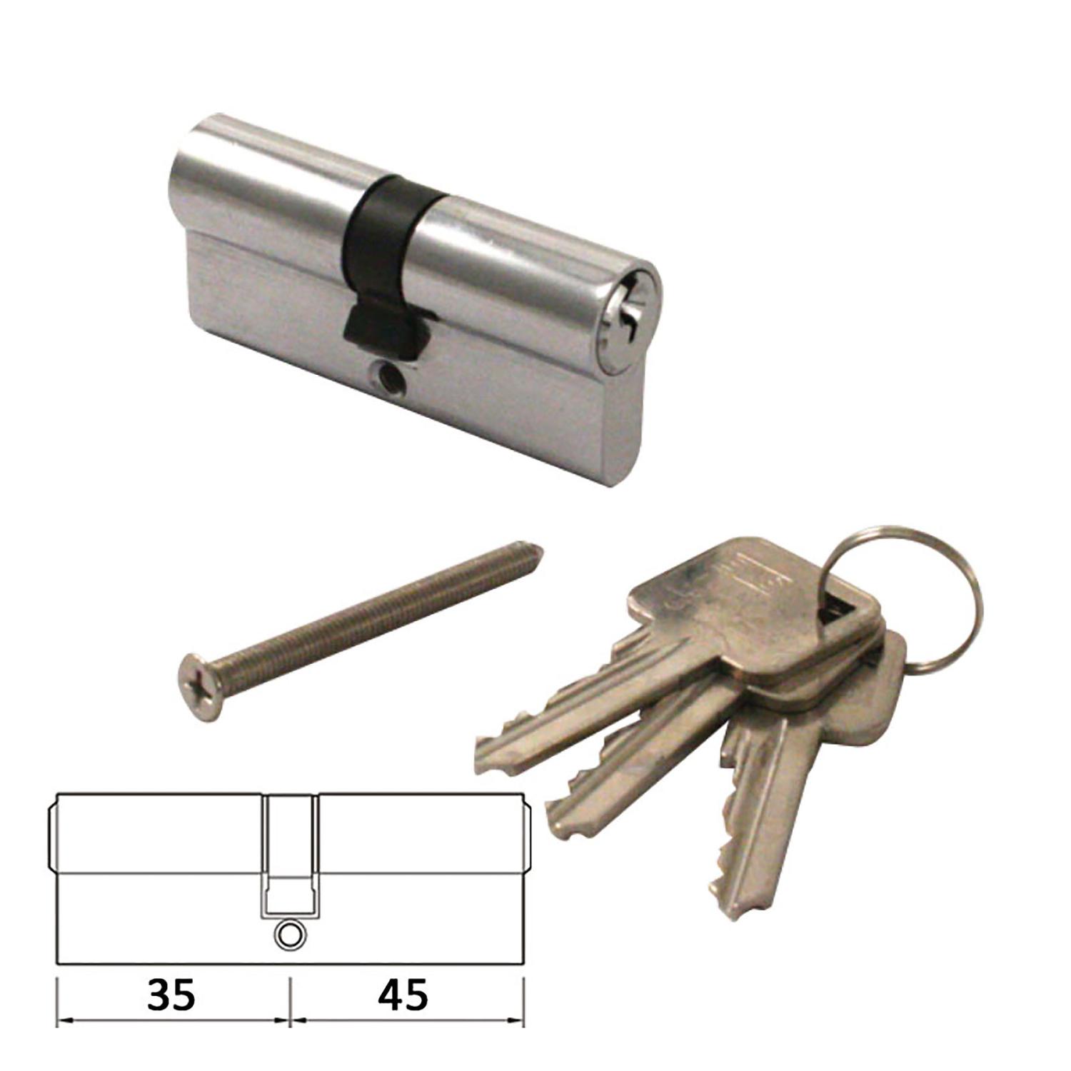 Eurospec 6 Pin Cylinder Chrome 35/45