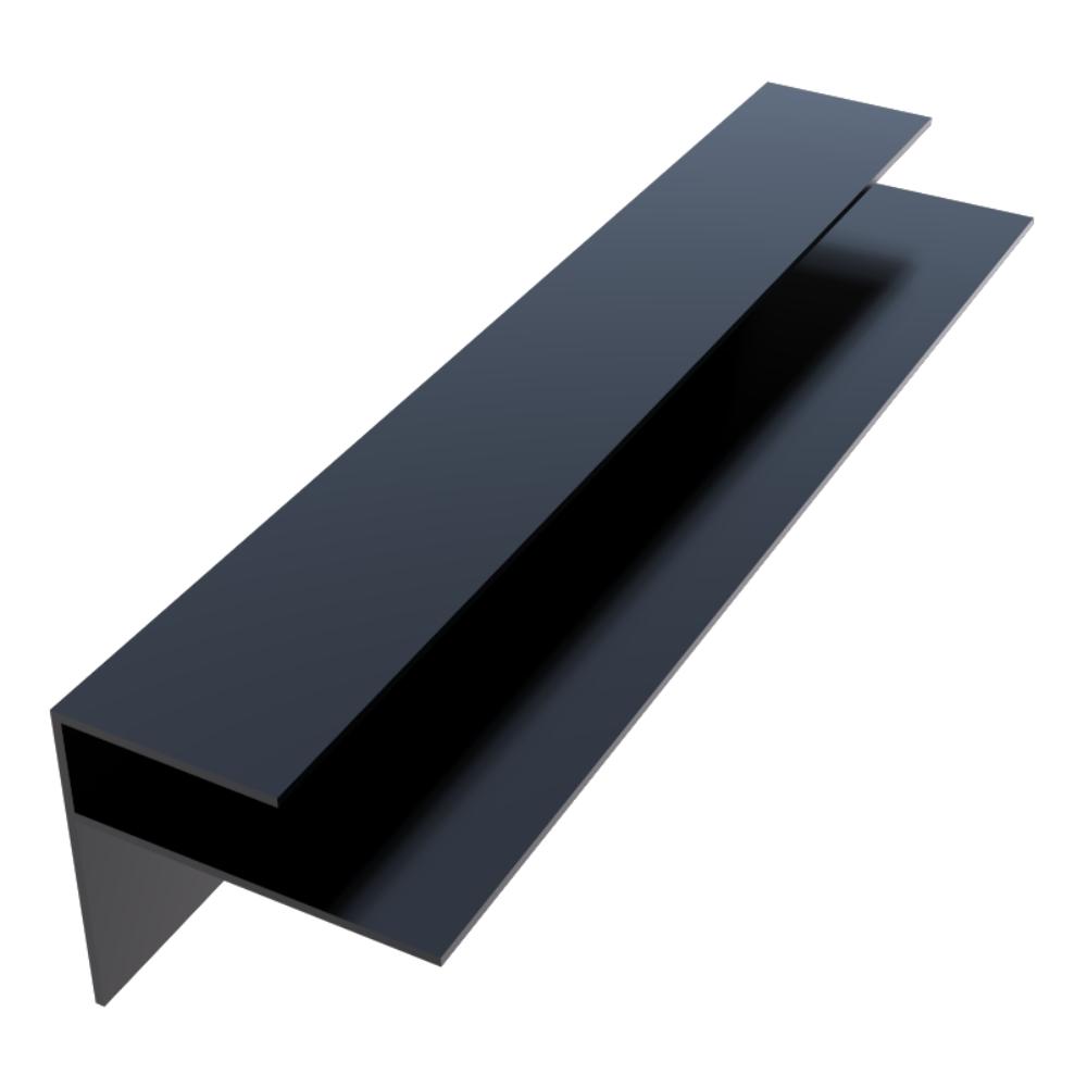 Wall Trim / F Section x 5m Colourmax Black