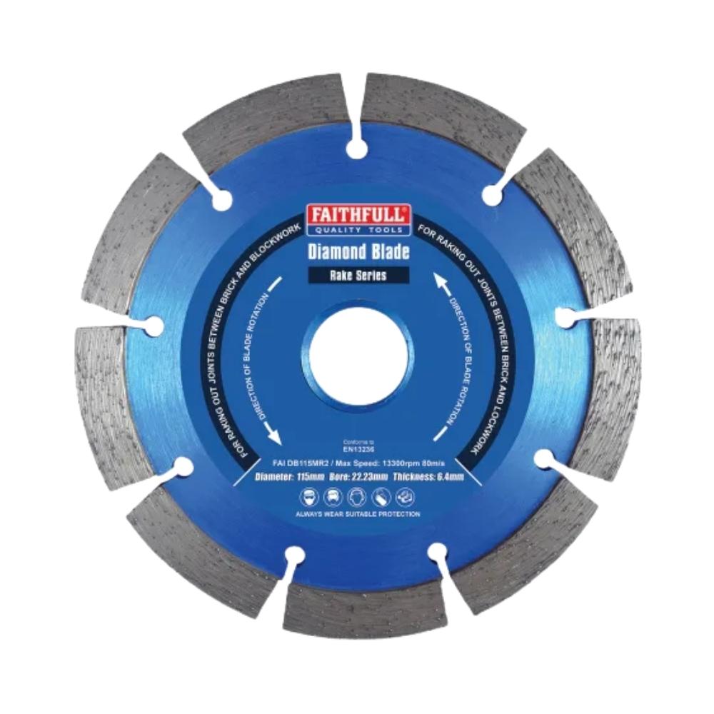 Faithfull Mortar Raking Diamond Blade 115mm x 22mm