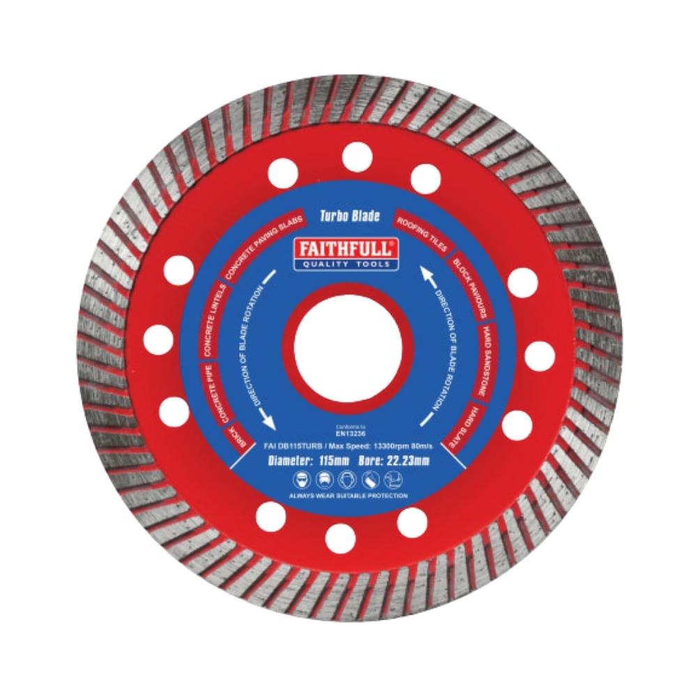 Faithfull Turbo Cut Diamond Blade 115mm x 22mm