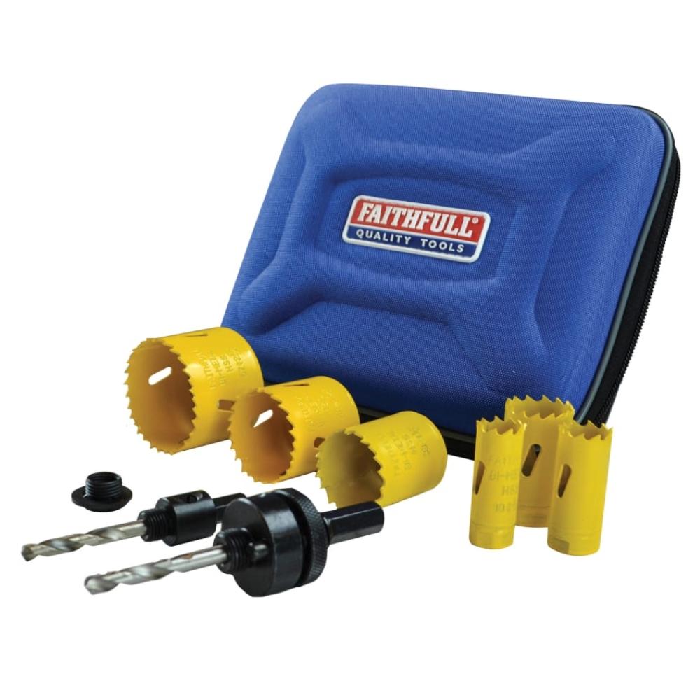Faithfull Holesaw Kit 9 Piece - Electricians