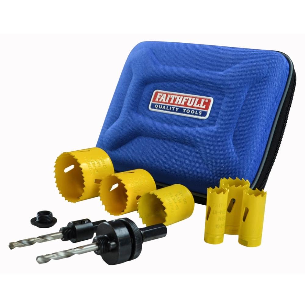 Faithfull Holesaw Kit 9 Piece - Plumbers
