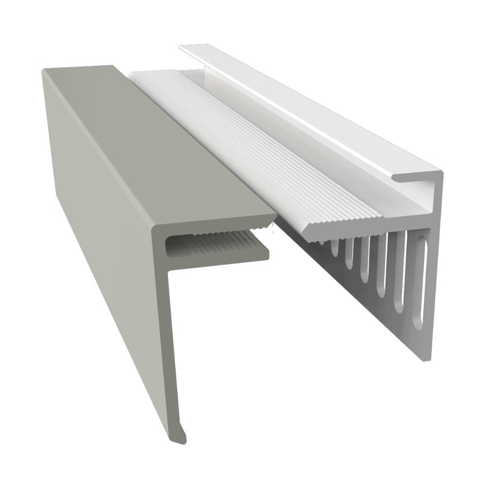 Fortex 25mm 2 Part Multi Vent Starter & Cover Trim x 3m Misty Grey