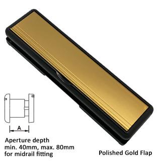 40-80 Letterplate 10" Polished Gold-Black Frame