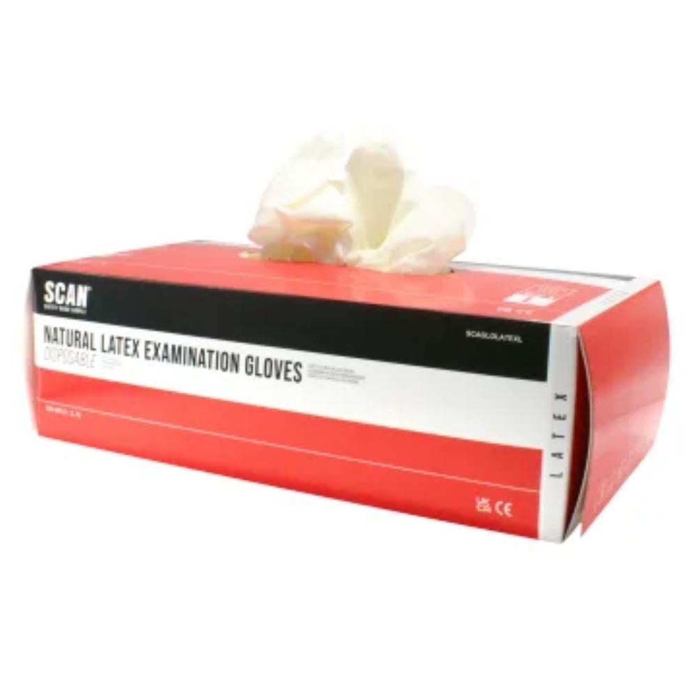 Scan Latex Gloves (Box 100) Large