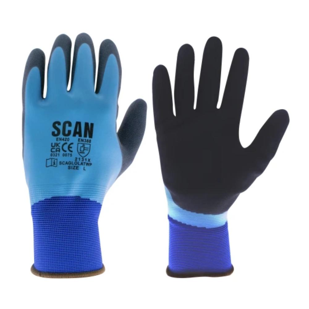Scan Double Latex Waterproof Gloves Size 9